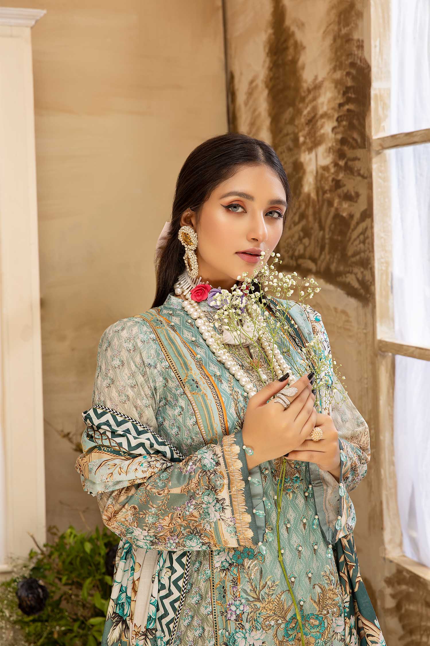 Sea Lavender - Digital Printed And Embroidered Lawn 3PC - Image 5