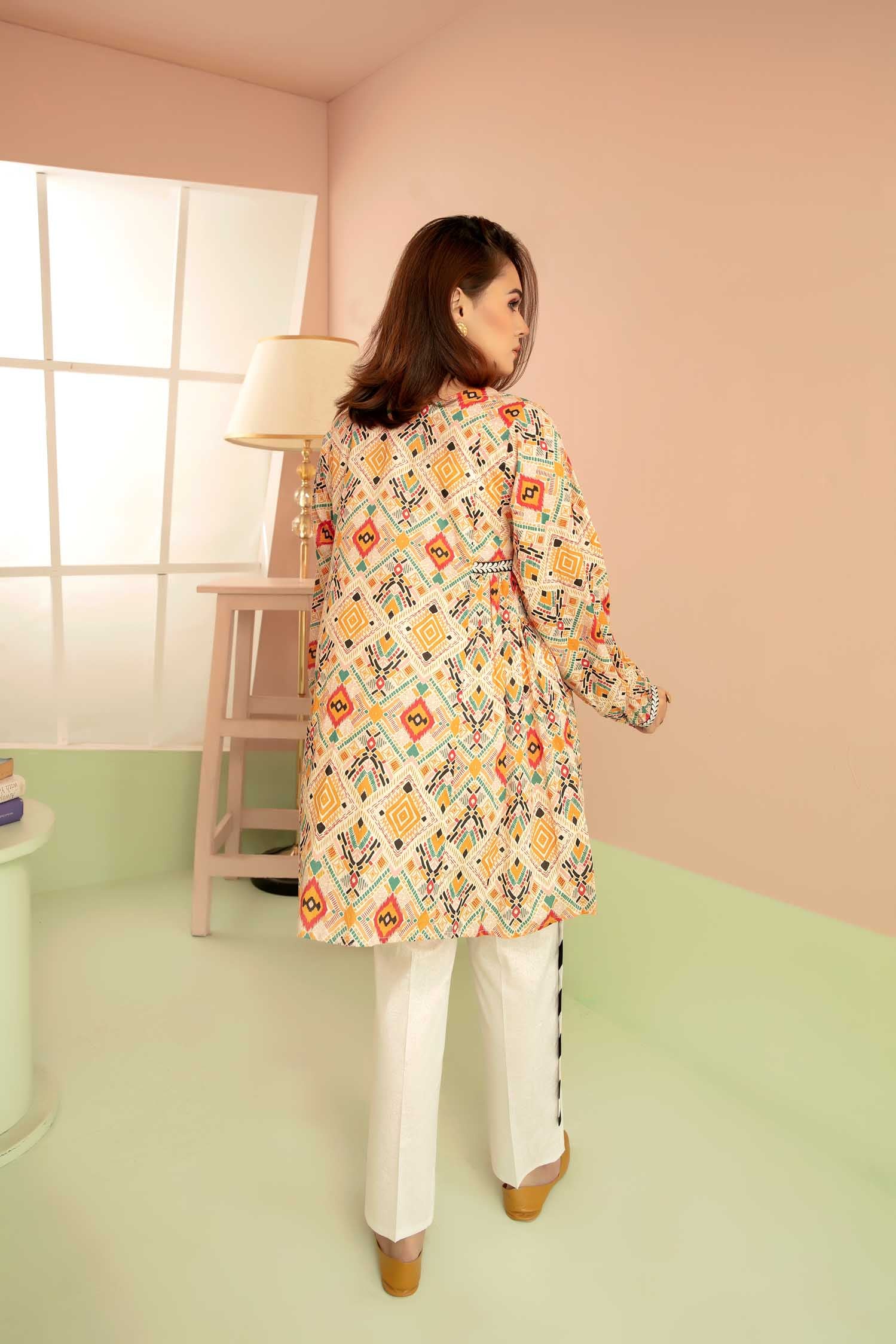 Sequence Blim - Digital Printed Stitched Lawn Kurti - Image 2