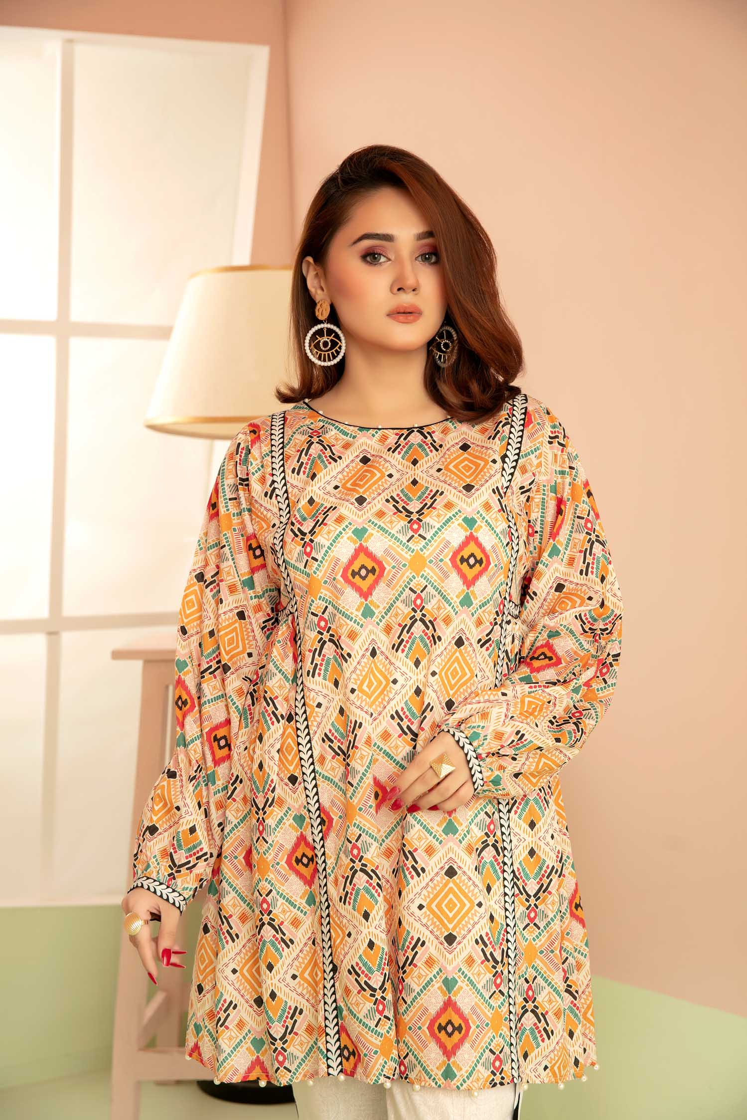 Sequence Blim - Digital Printed Stitched Lawn Kurti - Image 3