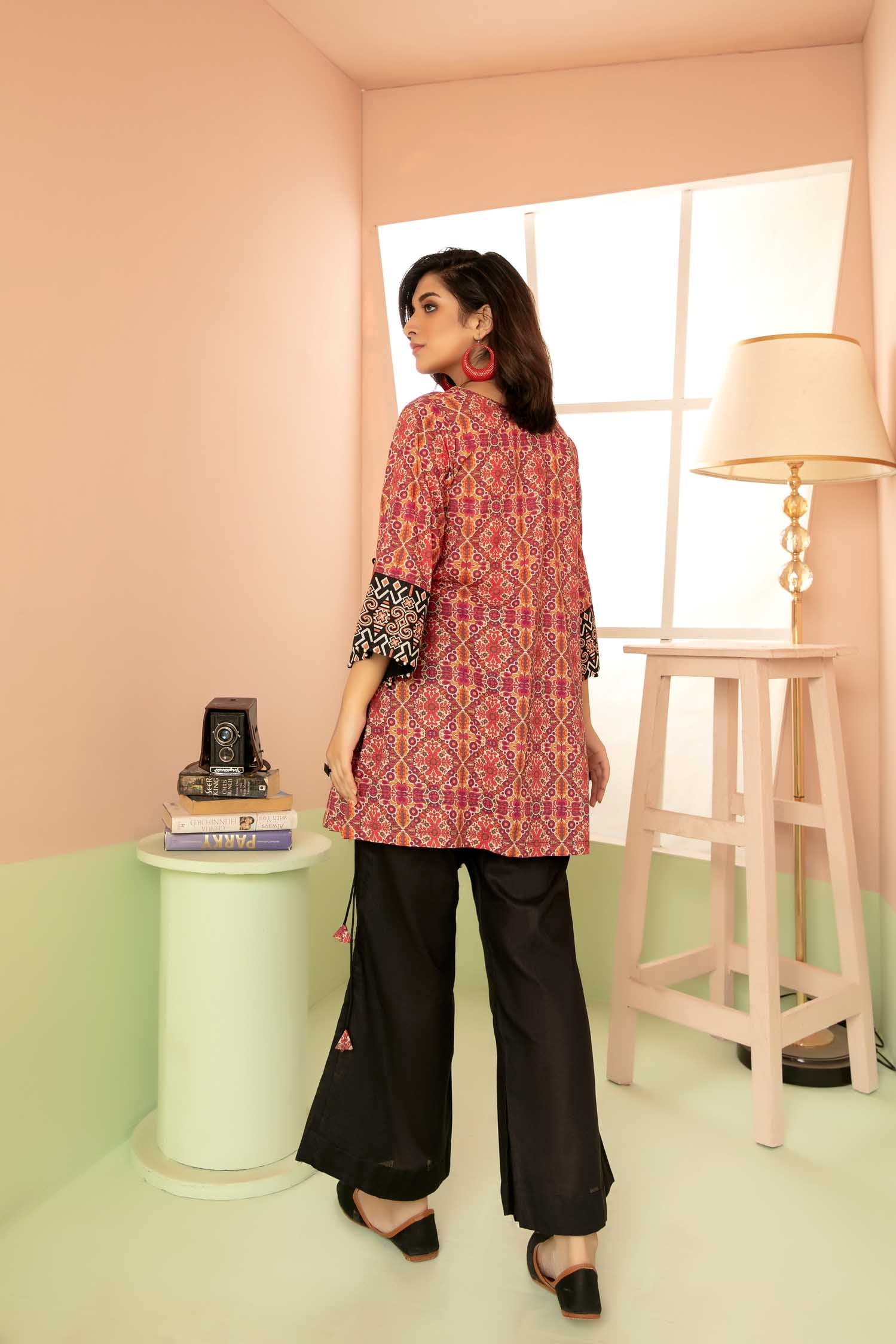Shirin - Digital Printed Stitched Lawn Kurti - Image 3