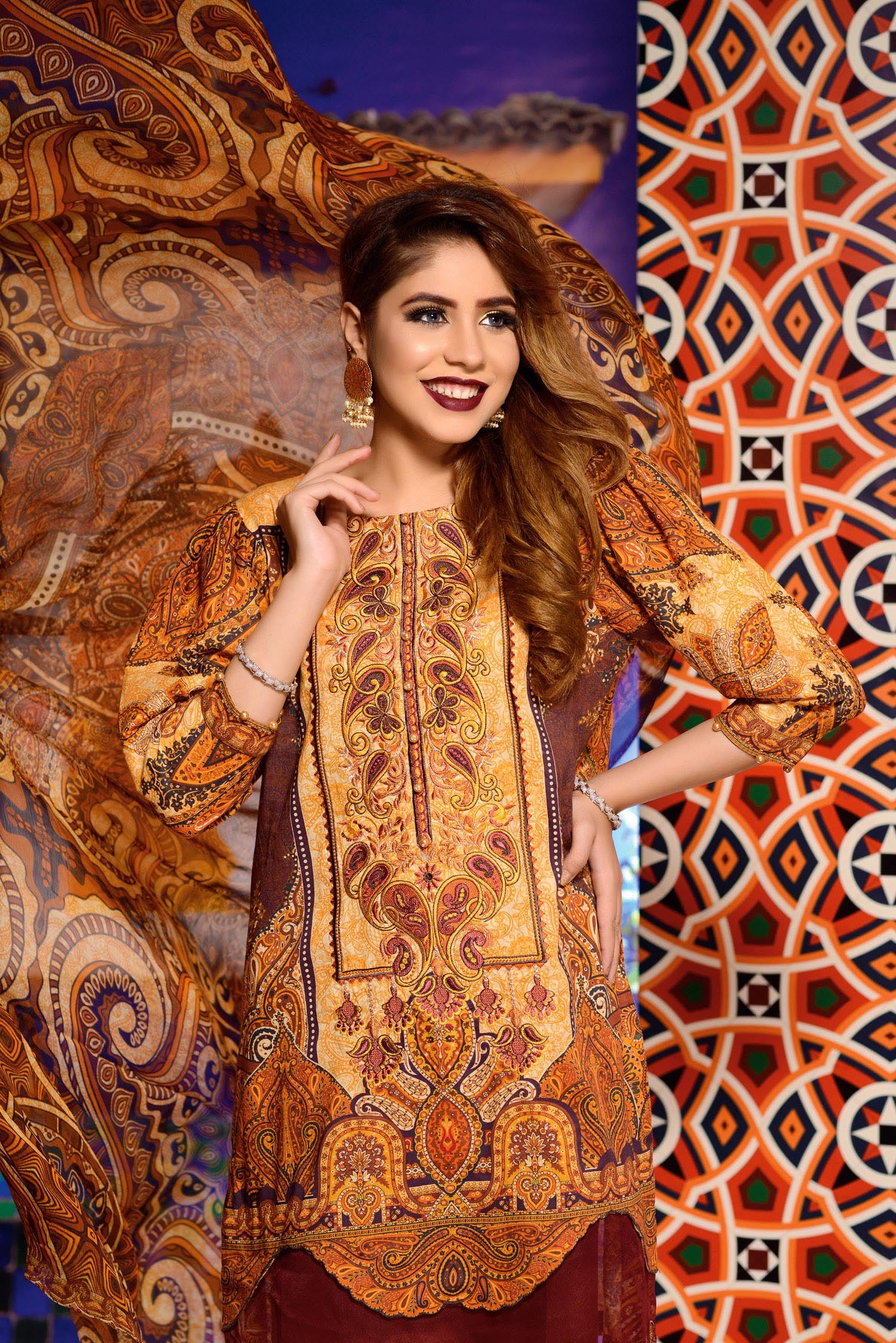 Silas - Digital Printed and Embroidered Lawn 3PC - Image 3