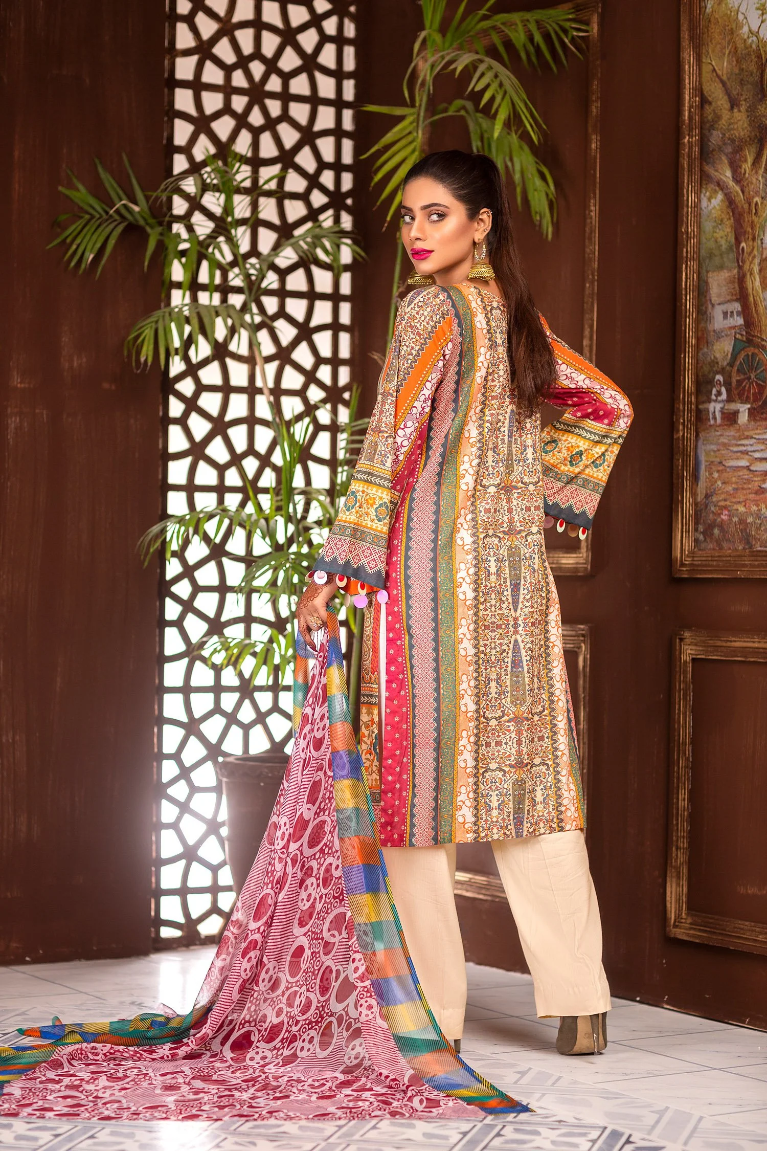 Silk Swin - Digital Printed & Embroidered Lawn Unstitch - Image 2