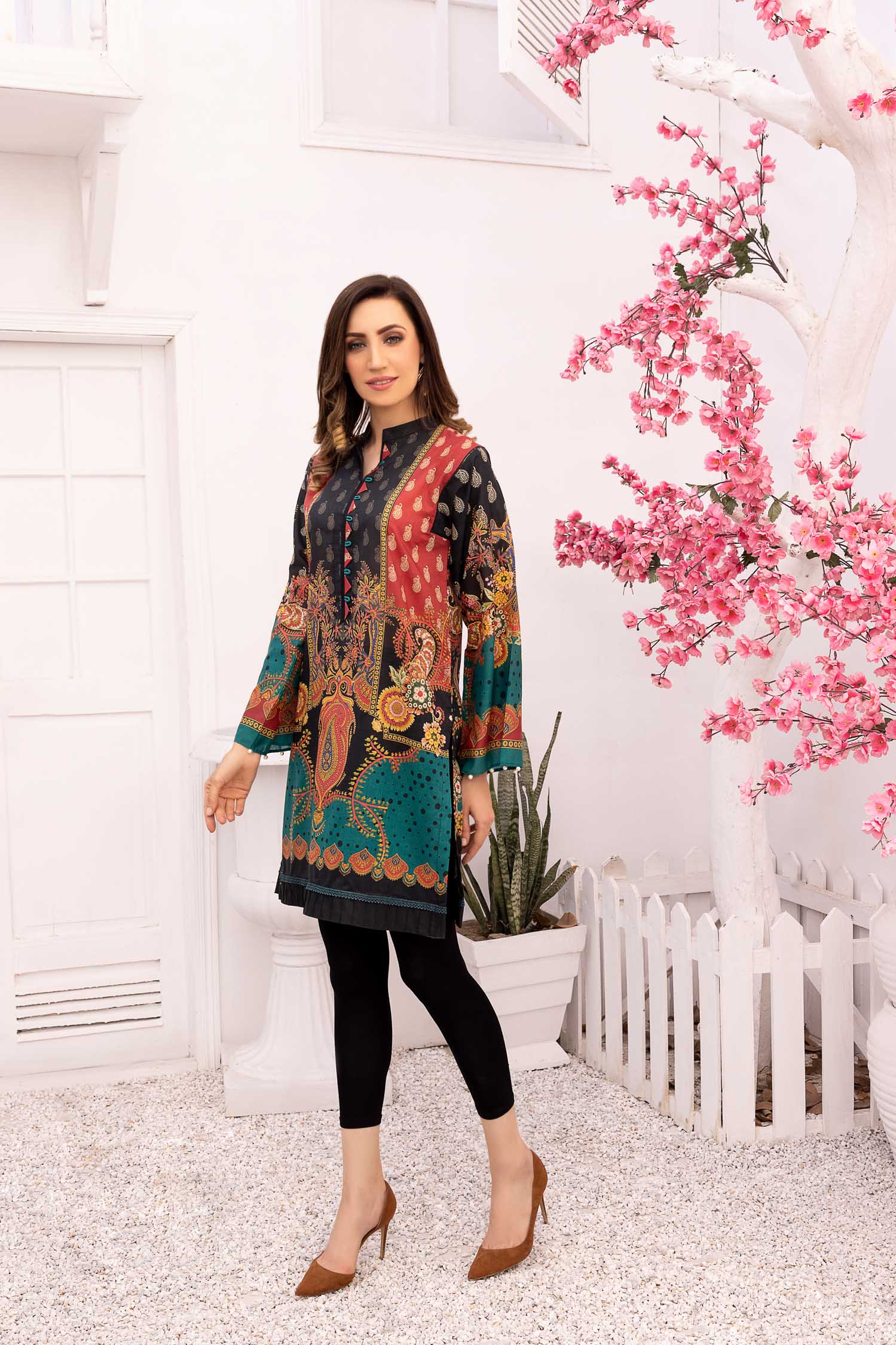 Sizzle - Digital Printed Stitched Lawn Kurti - Image 2