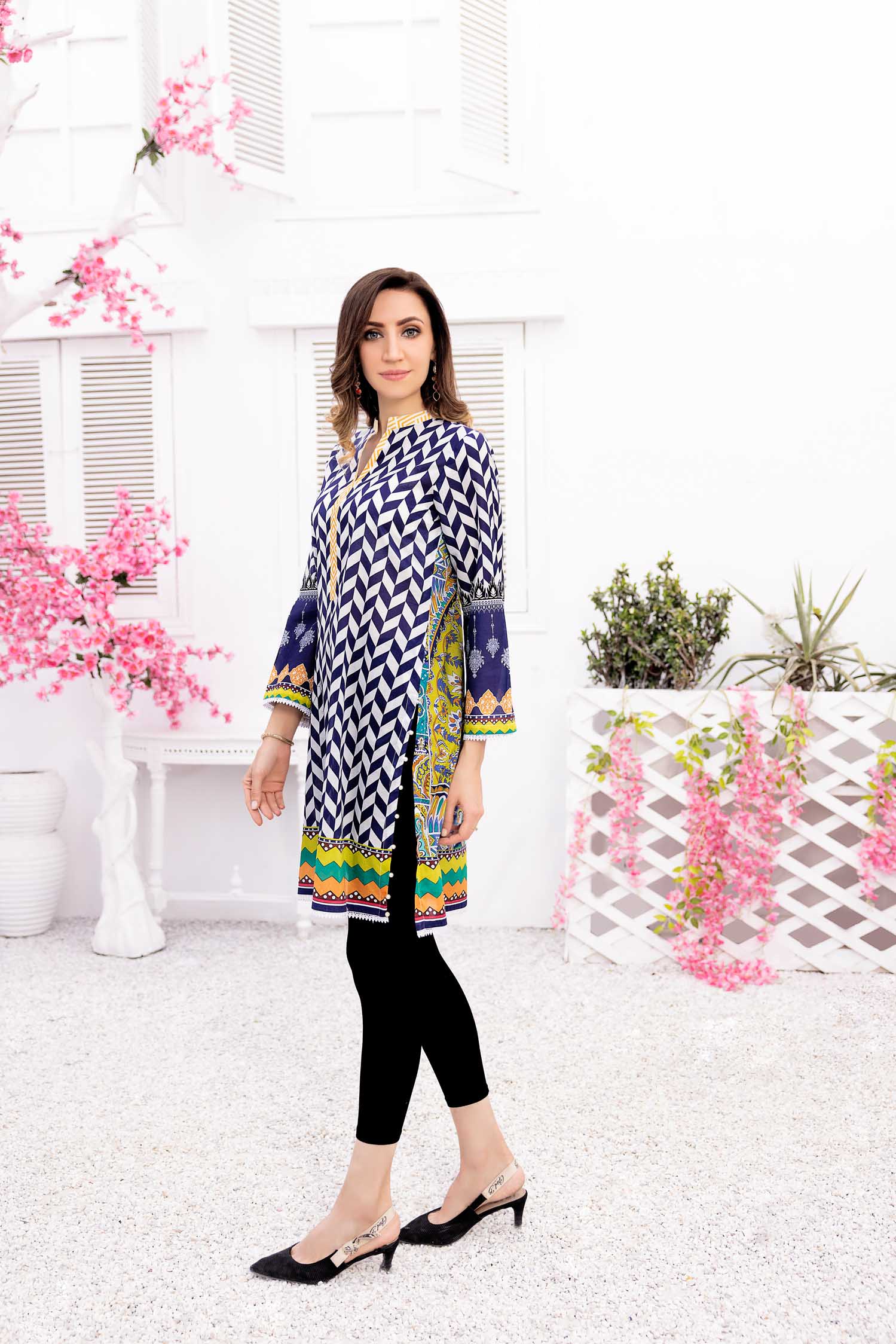 Sizzling - Digital Printed Stitched Lawn Kurti - Image 2