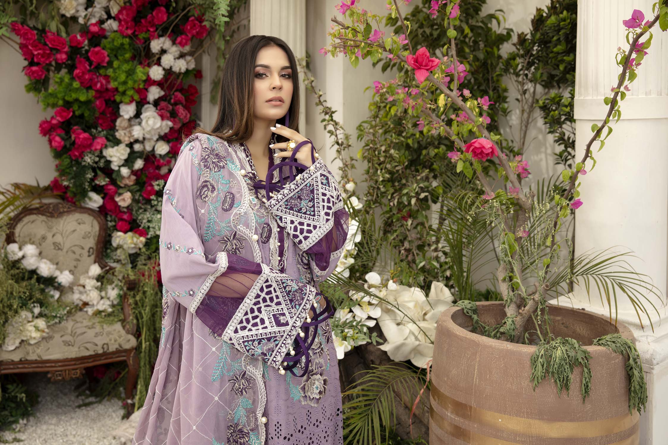 Spring Bliss - Schiffli Embroidered Lawn (3PC) - Image 4