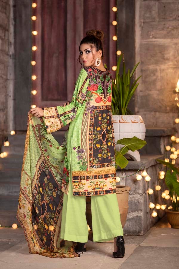 Spring Frost - DIGITAL PRINTED & EMBROIDERED KARANDI 3PC - Image 2