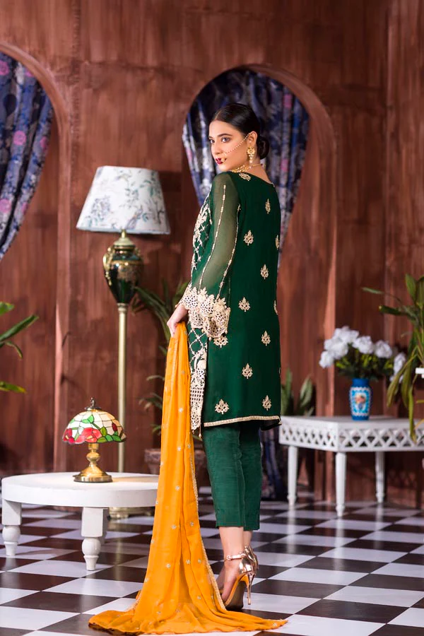 Spring Lime - Luxury Embroidered Chiffon - Image 2