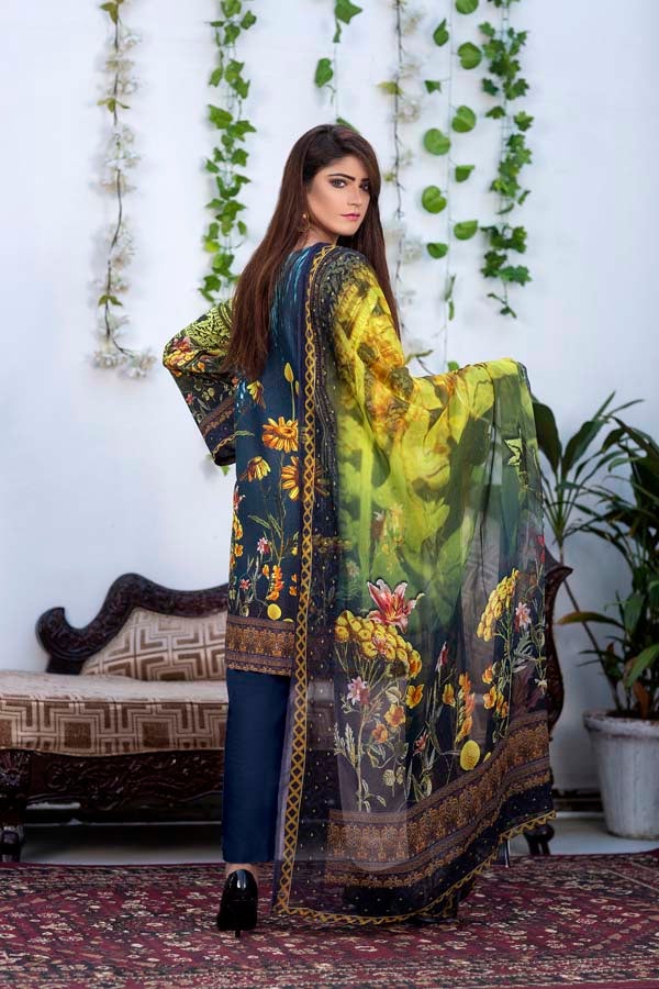 Spruce - Digital Printed & Embroidered Karandi 3PC - Image 2