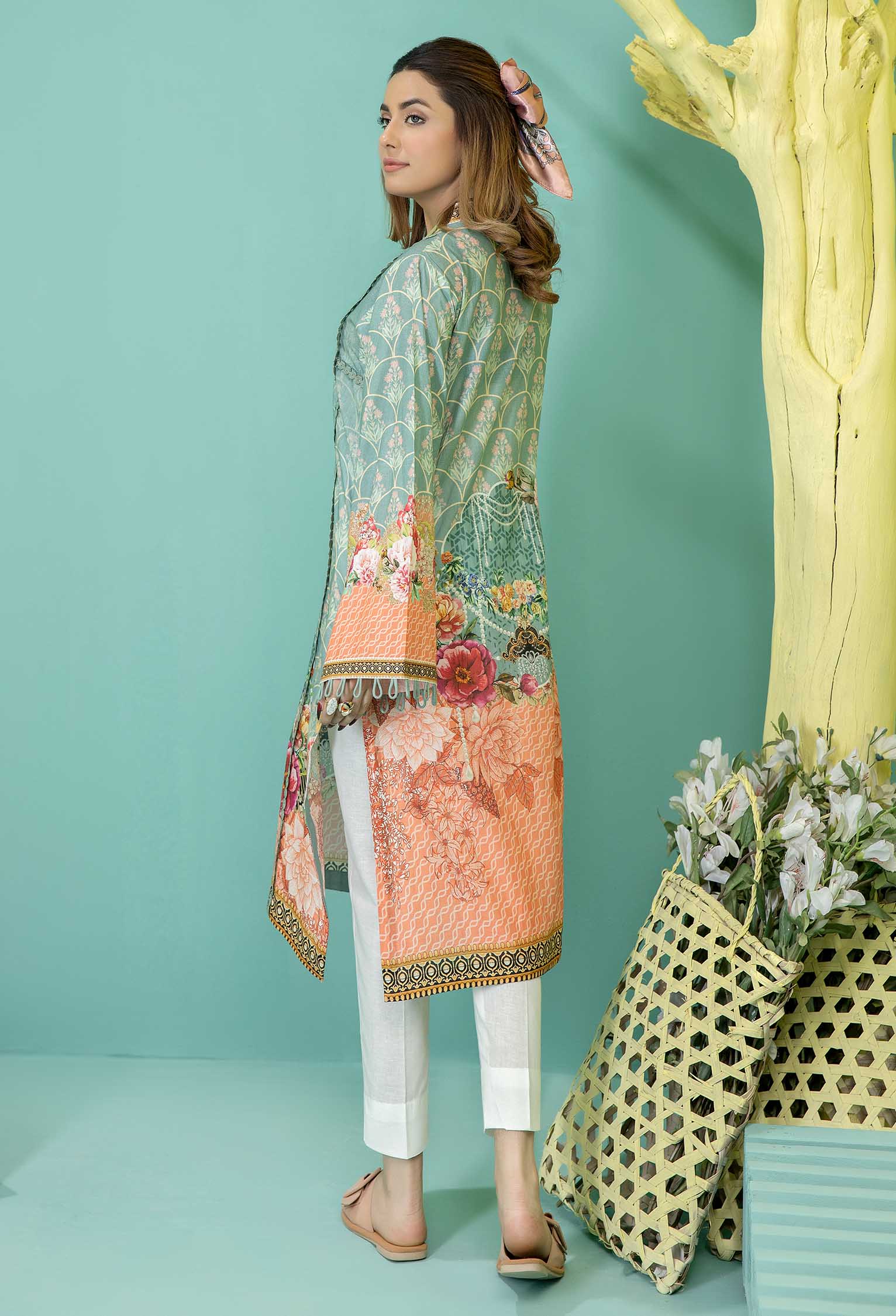 Summer Green - Stitched Lawn Shirt - Image 2