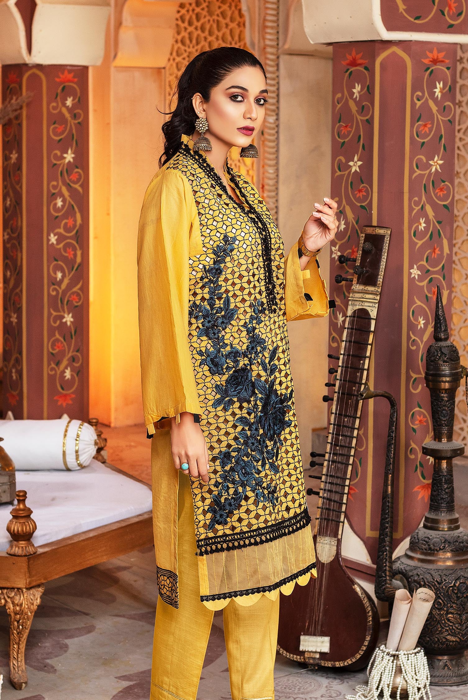 Sun Flower - Embroidered Schiflli Lawn Stitched - Image 2