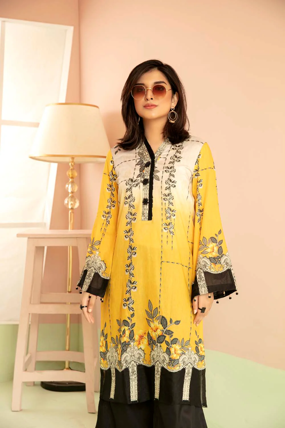 Sun Flower - Printed Stitch Kurti - Image 2
