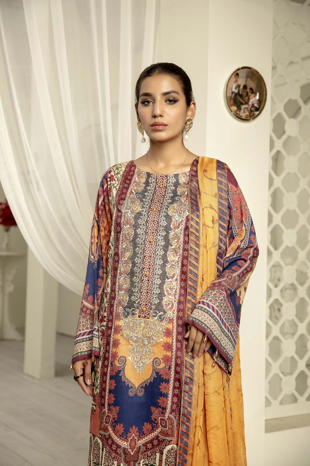 Sun Jewry - Digital Printed & Embroidered Lawn - Image 2