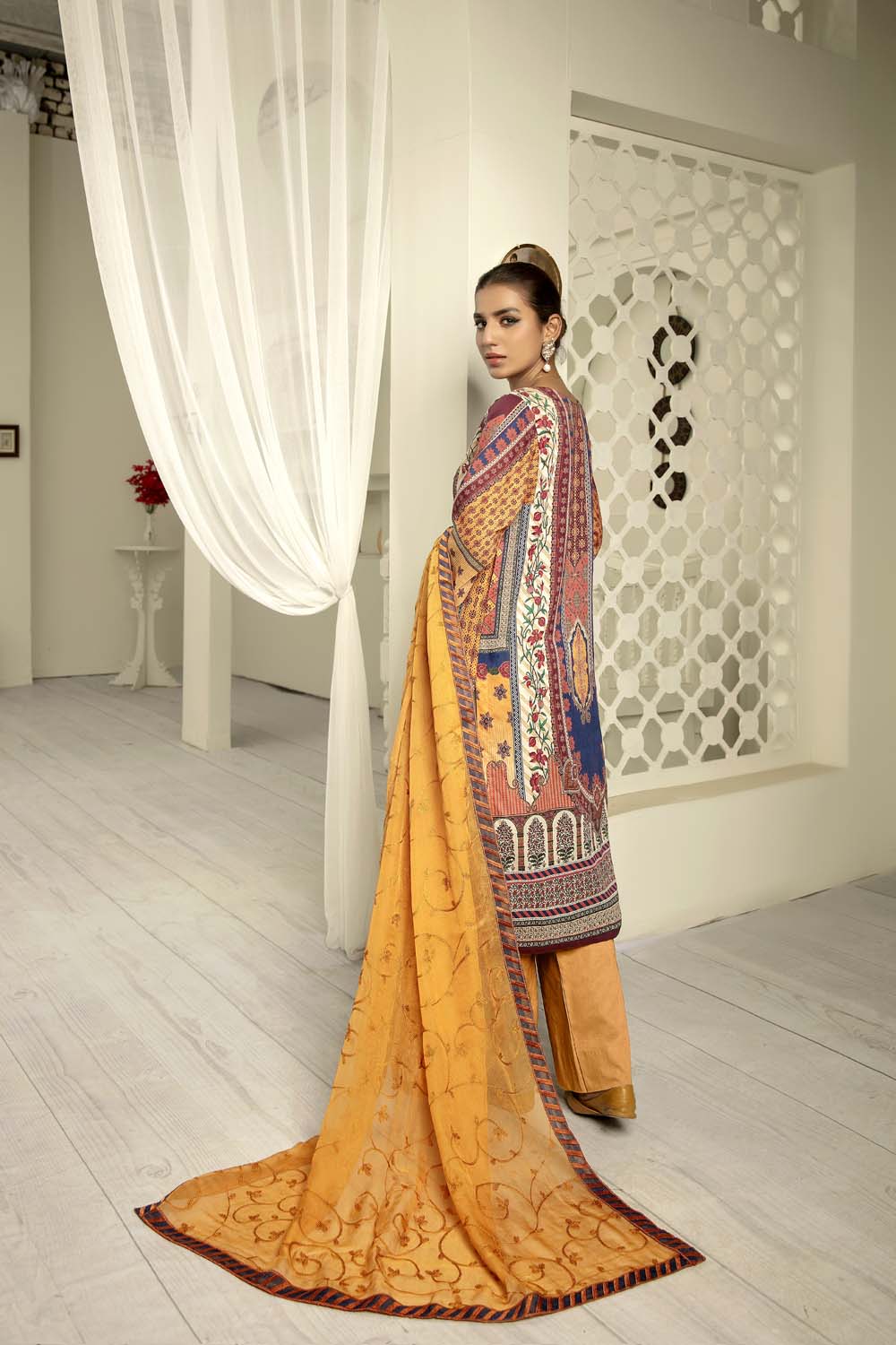 Sun Jewry - Digital Printed & Embroidered Lawn - Image 4