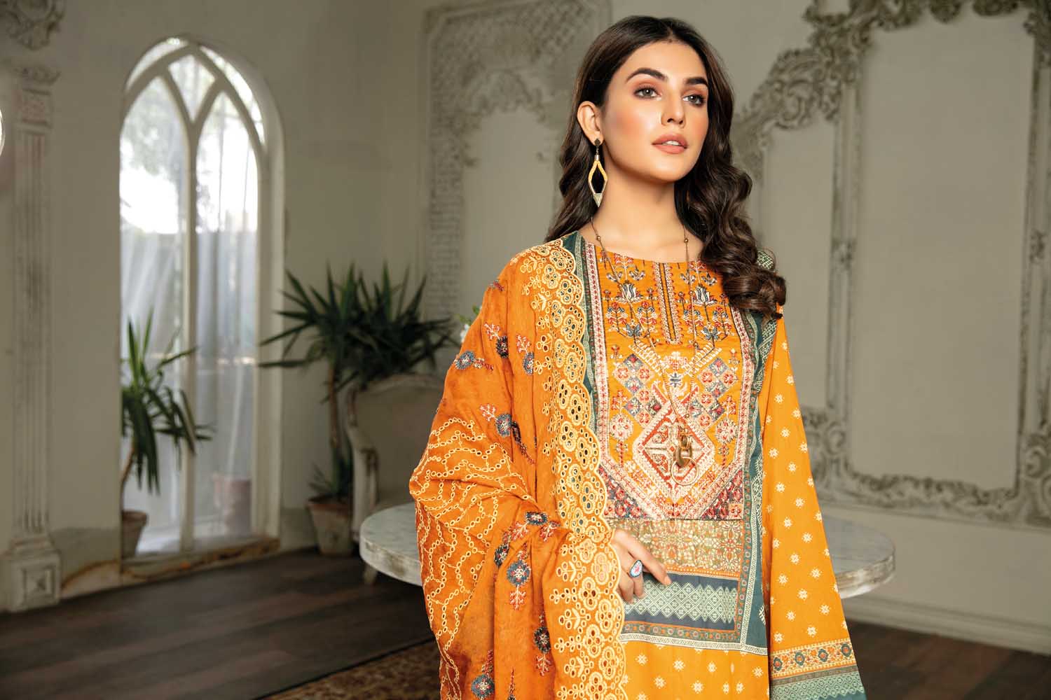 SunFlower - Digital Printed & Embroidered Lawn 3PC - Image 2