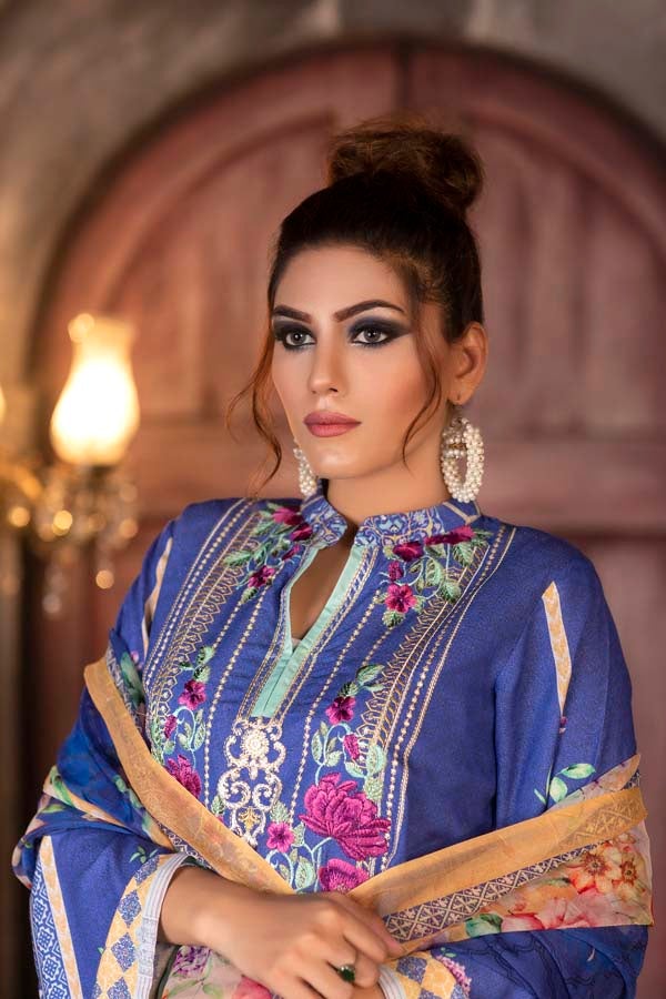Caribbean - DIGITAL PRINTED & EMBROIDERED KARANDI 3PC - Image 3