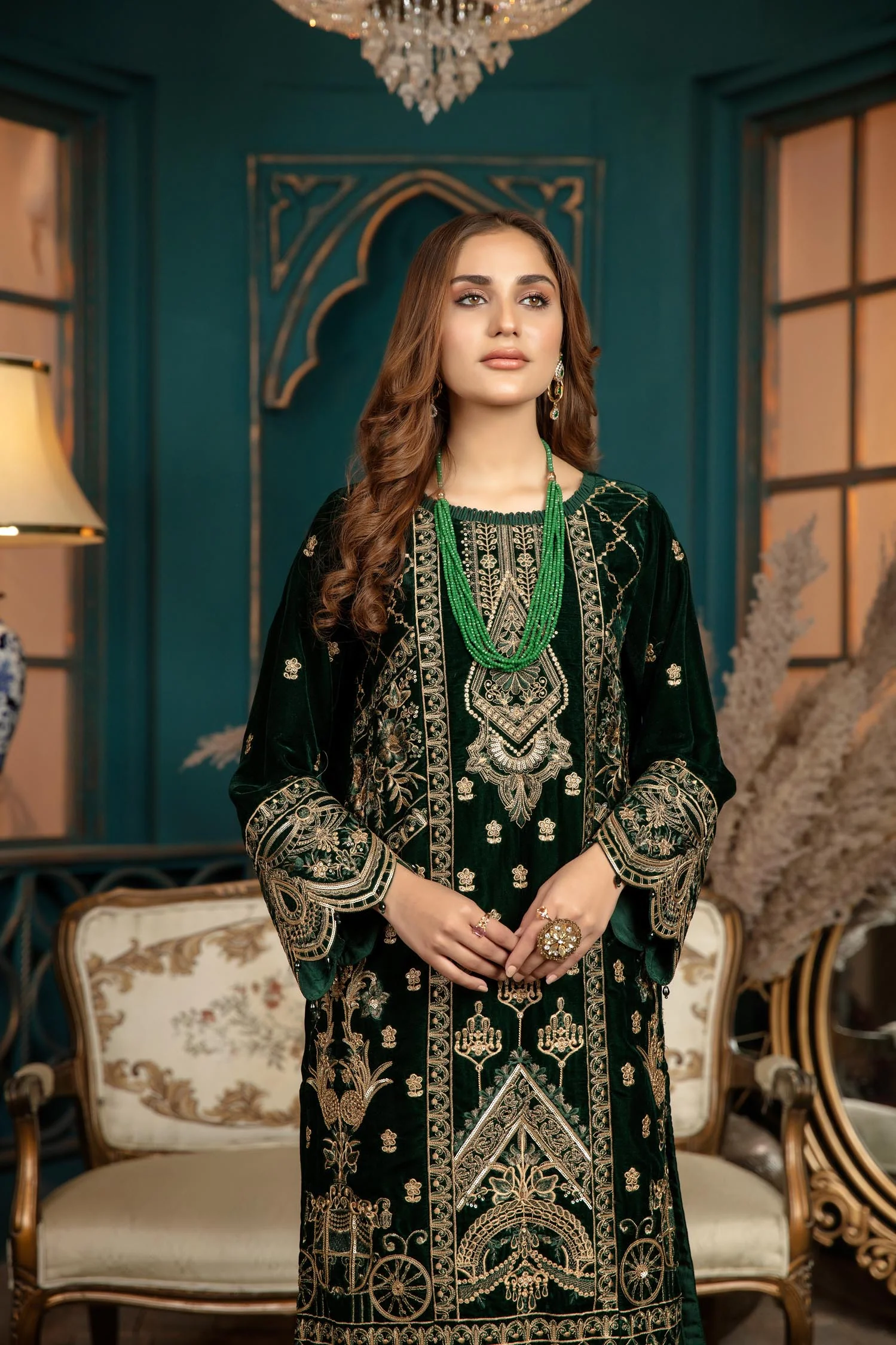 Swerly - Stitched Embroidered Velvet 2PC - Image 5