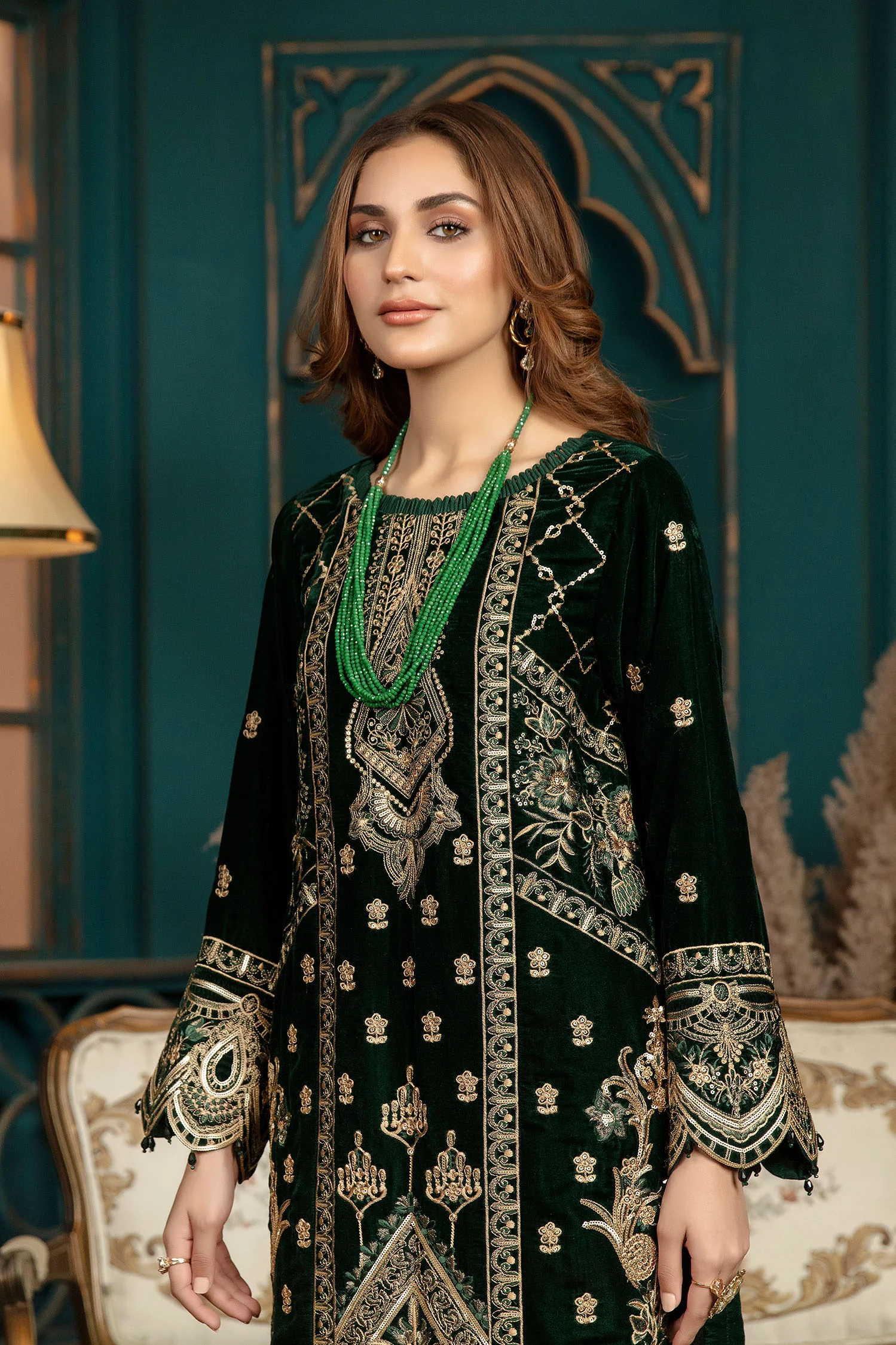 Swerly - Stitched Embroidered Velvet 2PC - Image 7