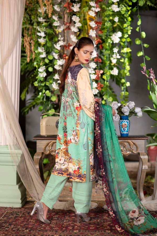 Tamarin - Digital Printed & Embroidered Linen 3PC - Image 2