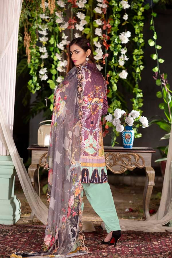 Terra - Digital Printed & Embroidered Linen 3PC - Image 2