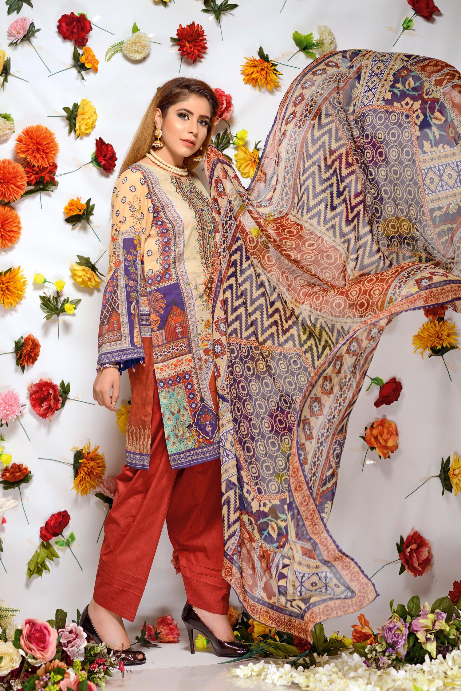 Tinley - Digital Printed and Embroidered Lawn 3PC - Image 2