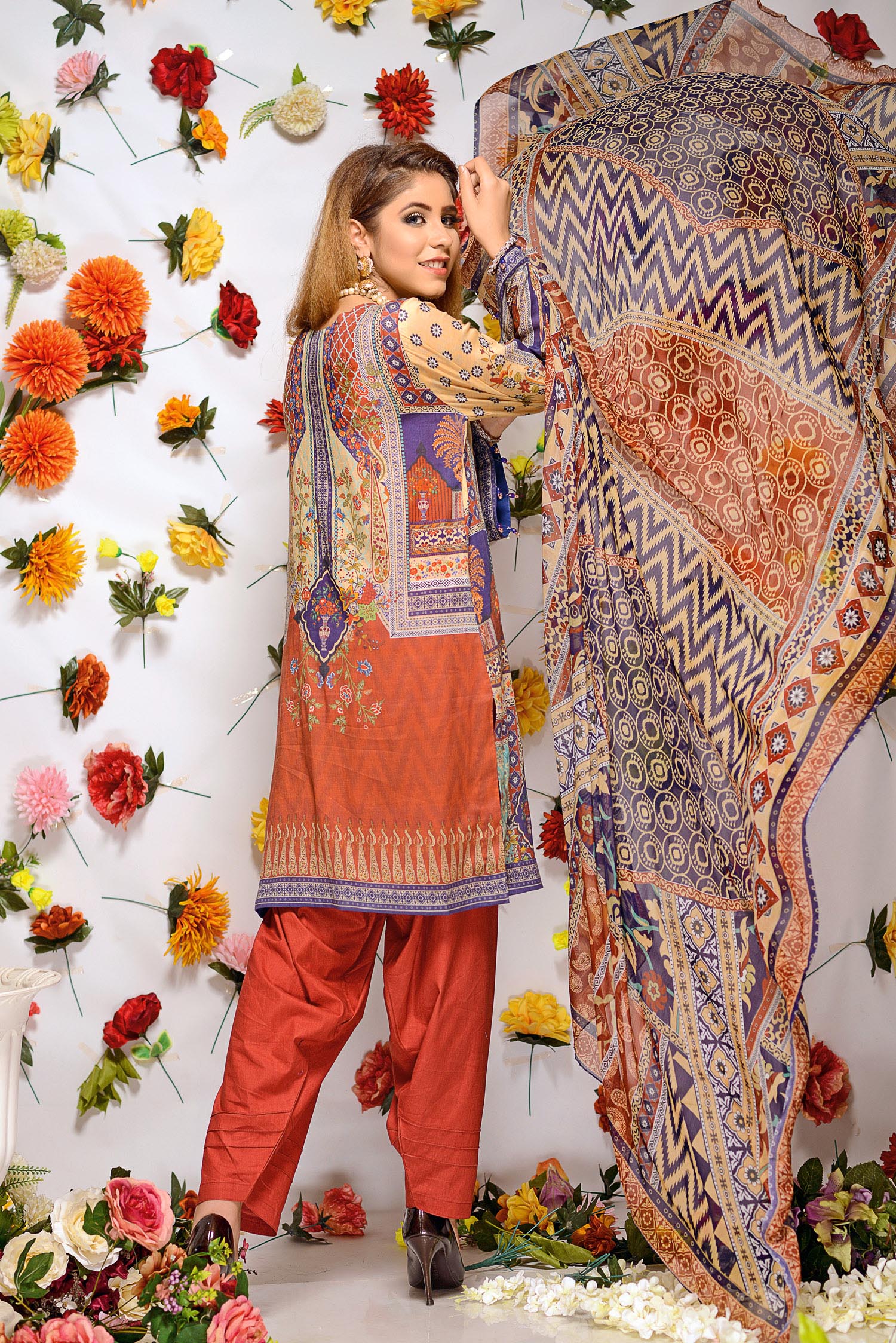 Tinley - Digital Printed and Embroidered Lawn 3PC - Image 3