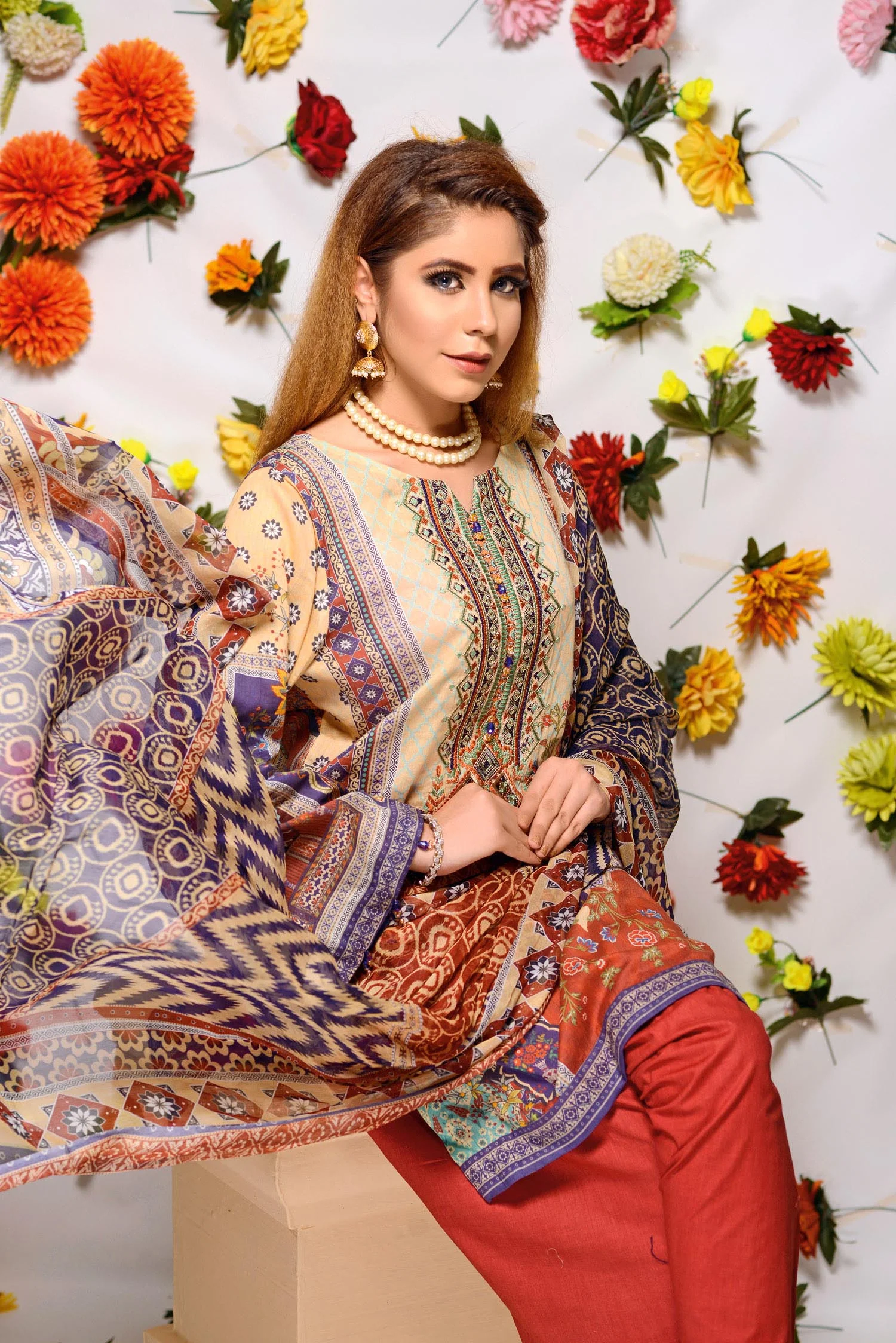 Tinley - Digital Printed and Embroidered Lawn 3PC - Image 4