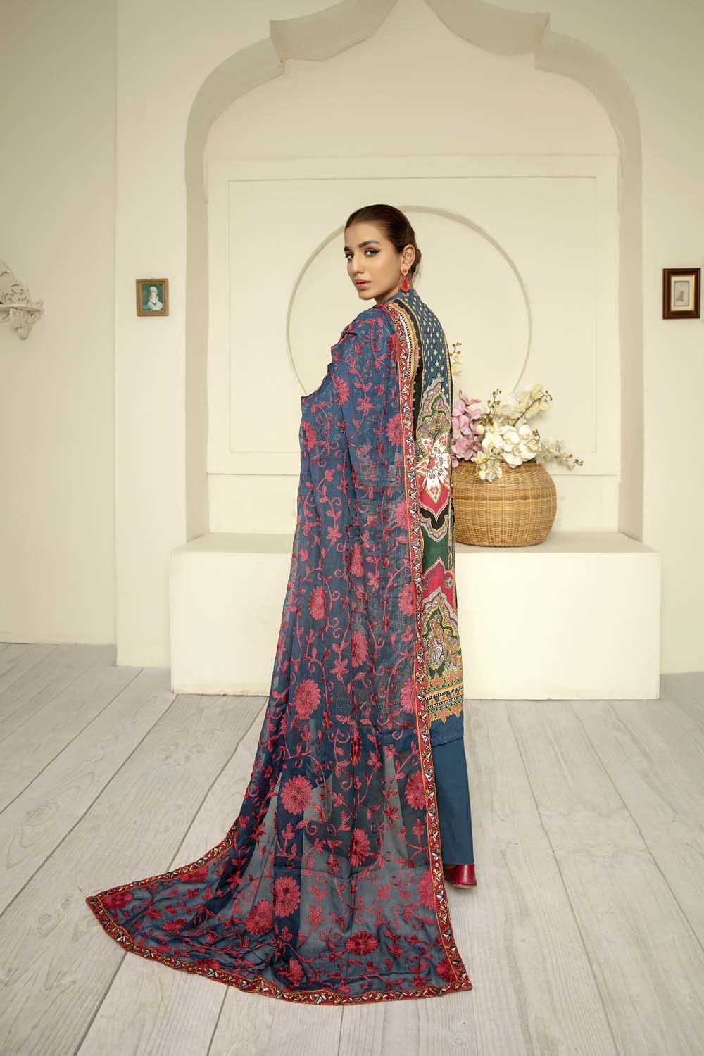 Tredent - Digital Printed & Embroidered Lawn - Image 2