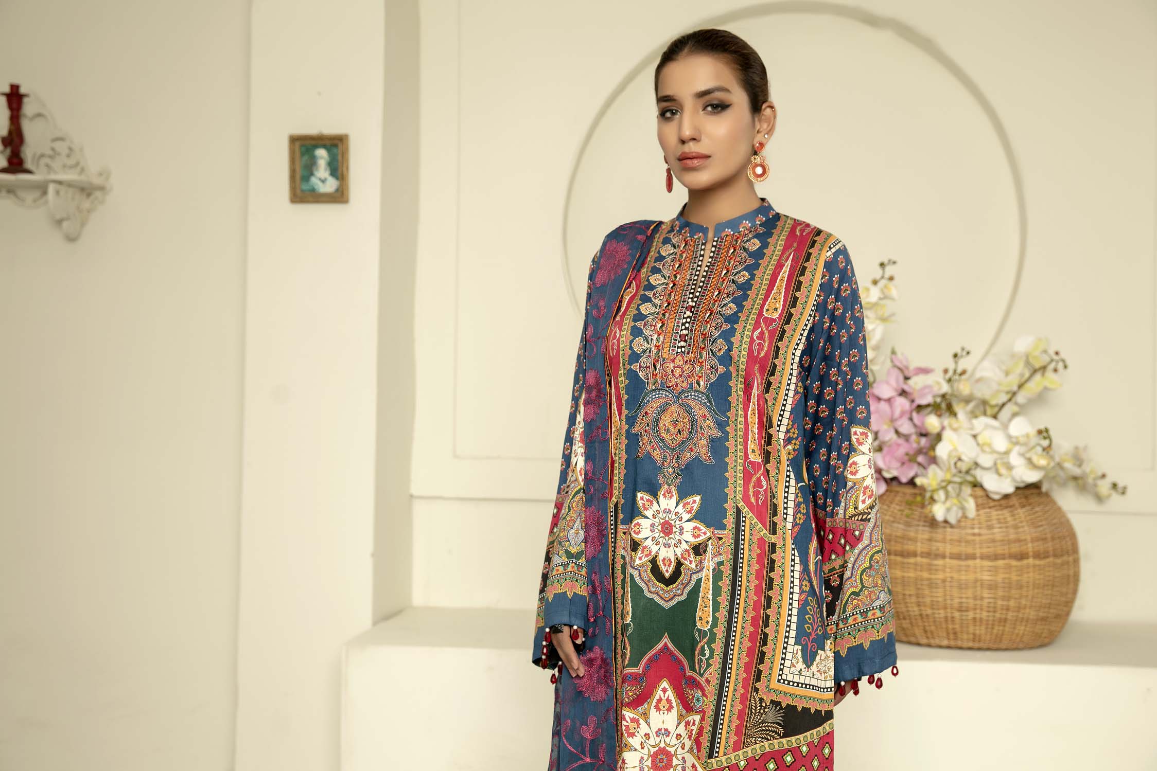 Tredent - Digital Printed & Embroidered Lawn - Image 3