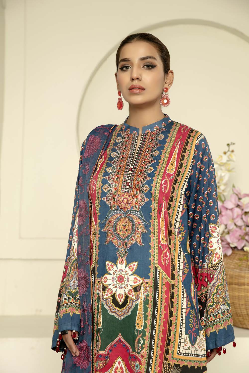 Tredent - Digital Printed & Embroidered Lawn - Image 4