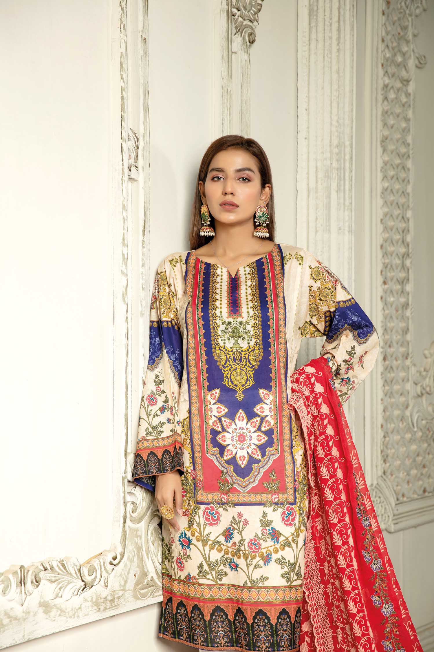 Tribe  - Digital Printed & Embroidered Lawn 3PC - Image 2