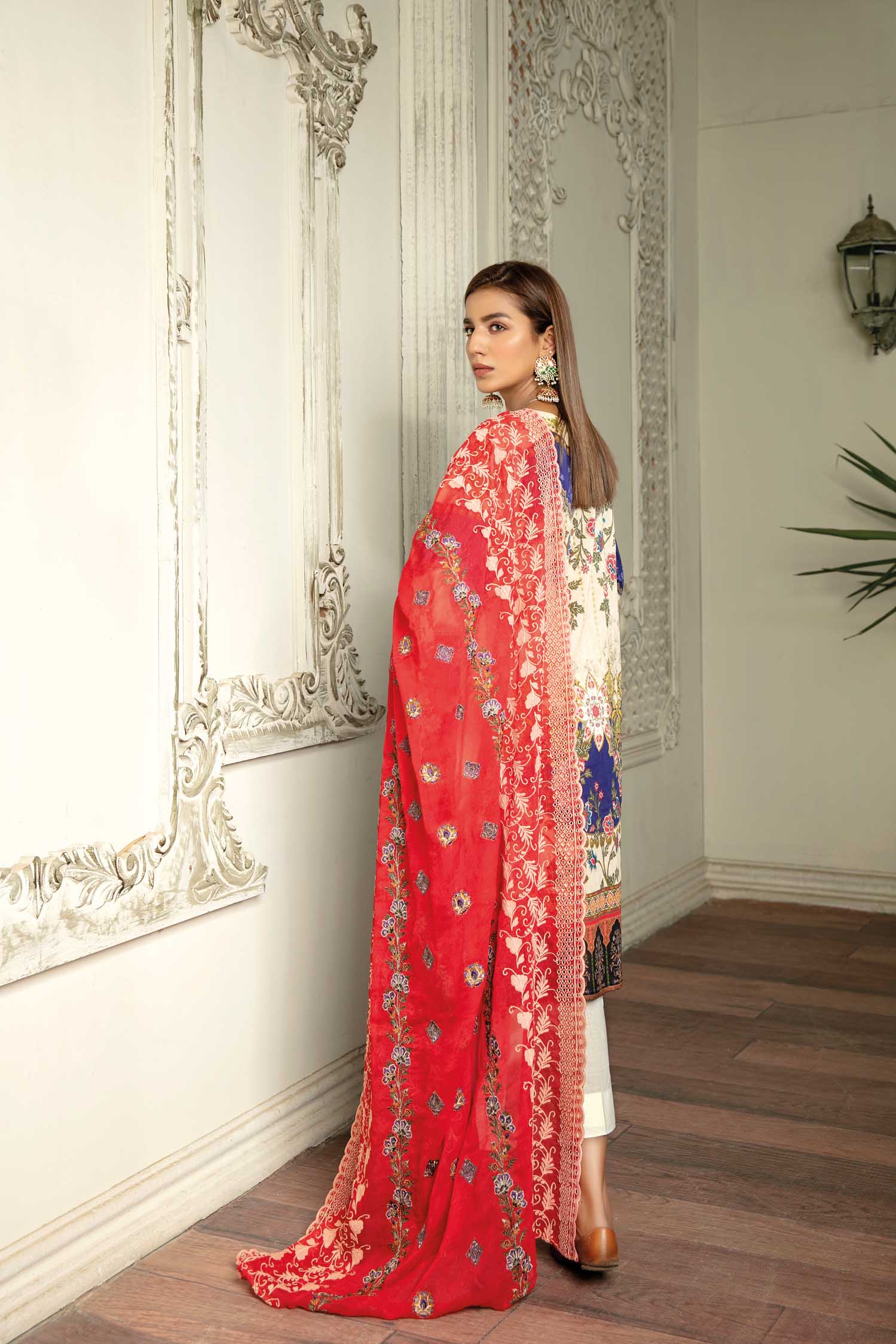 Tribe  - Digital Printed & Embroidered Lawn 3PC - Image 4
