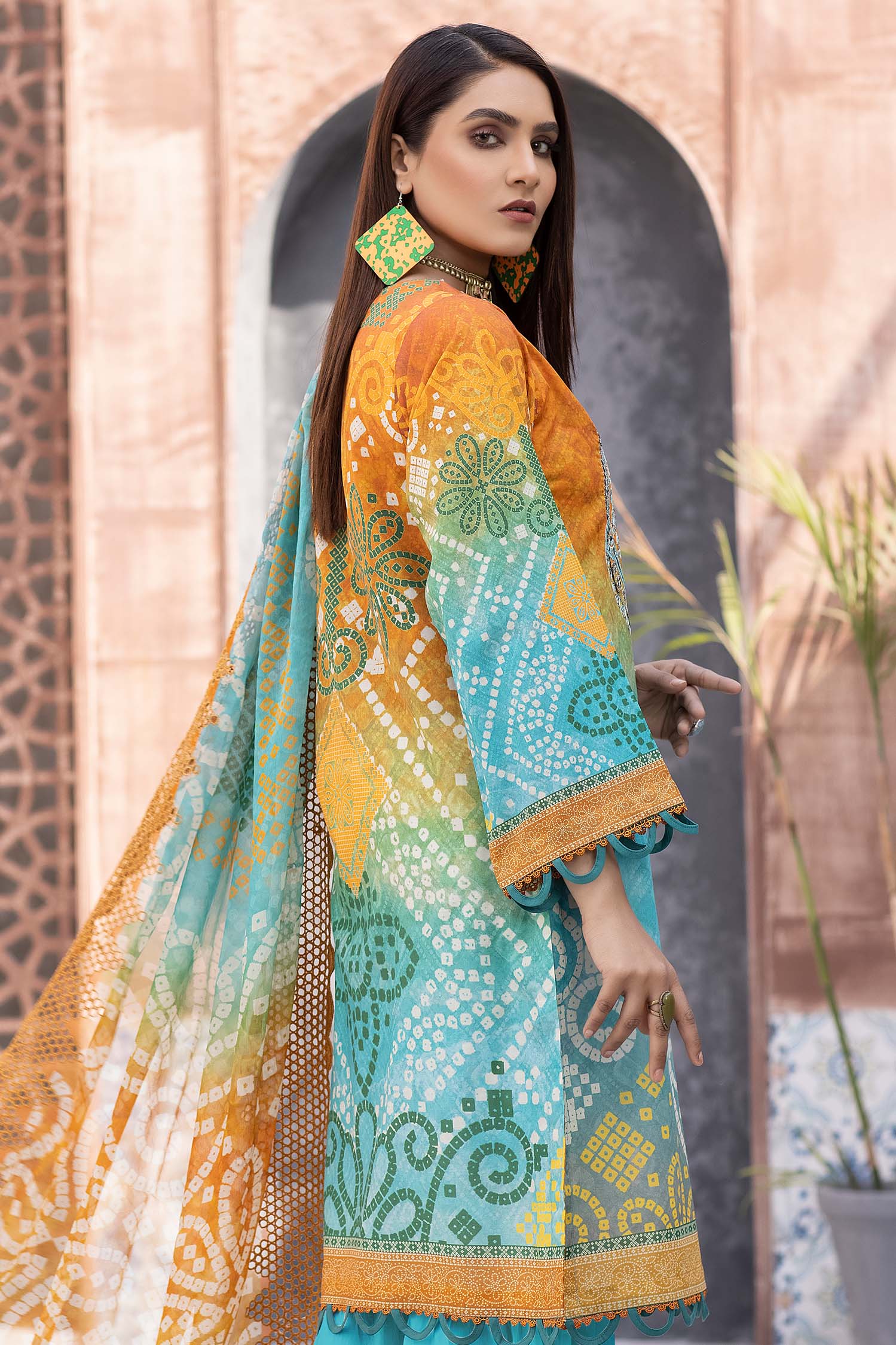 Verdigris - Digital Printed & Embroidered Lawn - Image 2