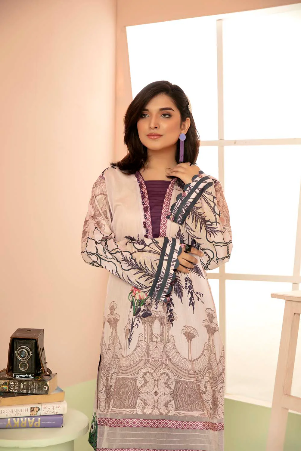 Veronica - Printed Stitch Kurti - Image 3