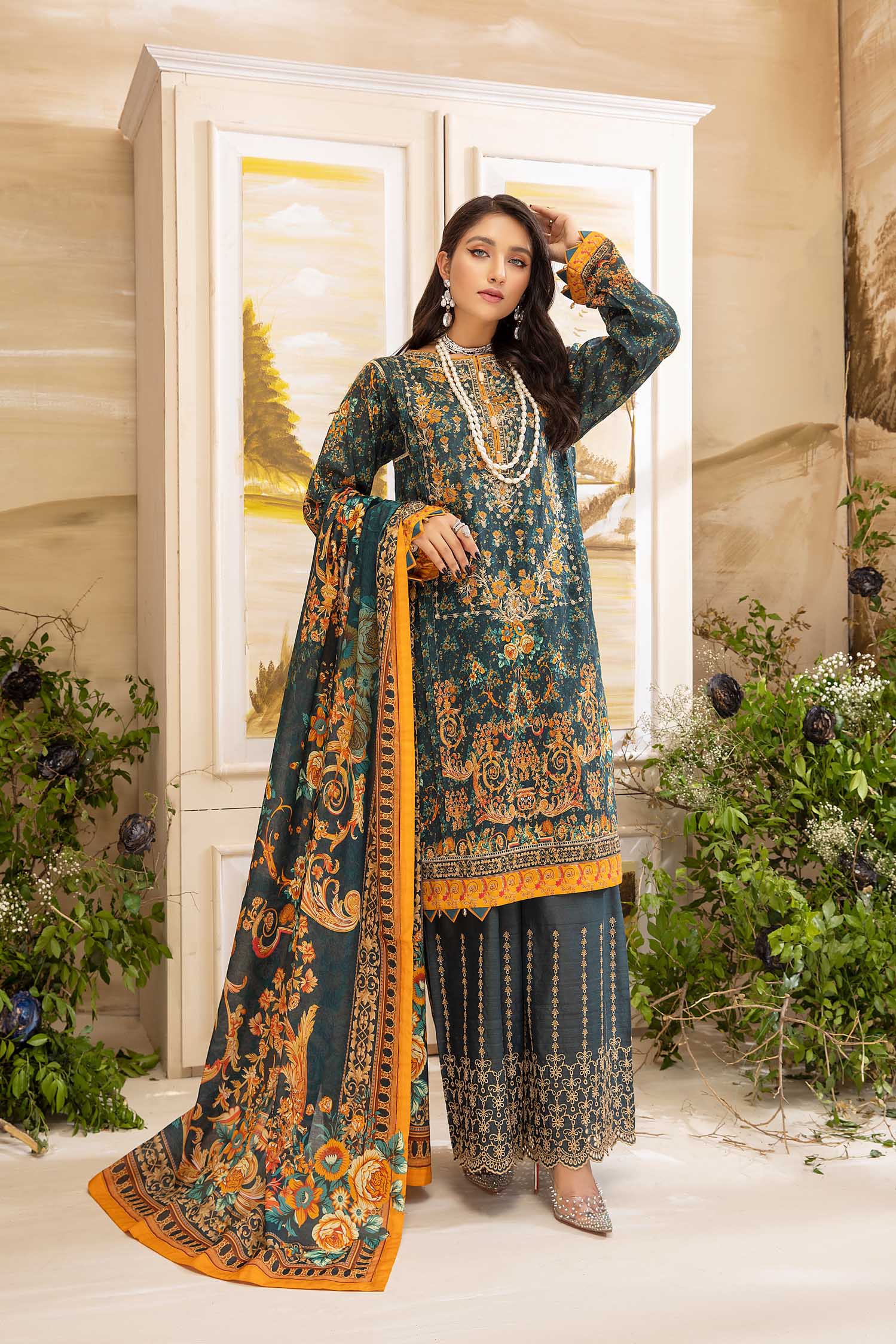 Veronne - Digital Printed And Embroidered Lawn 3PC - Image 2