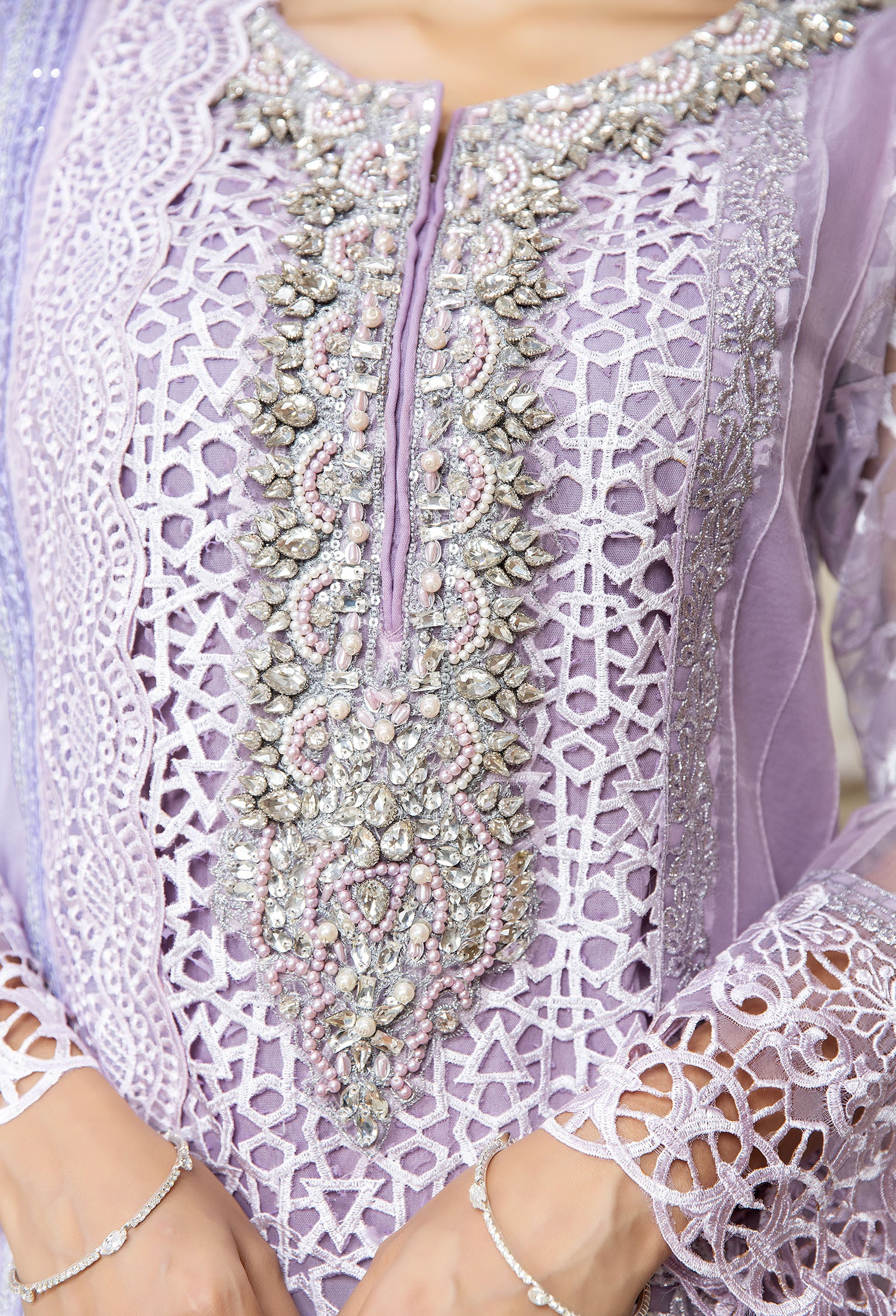 Viola Purple - Embroidered Organza Pret - Image 4