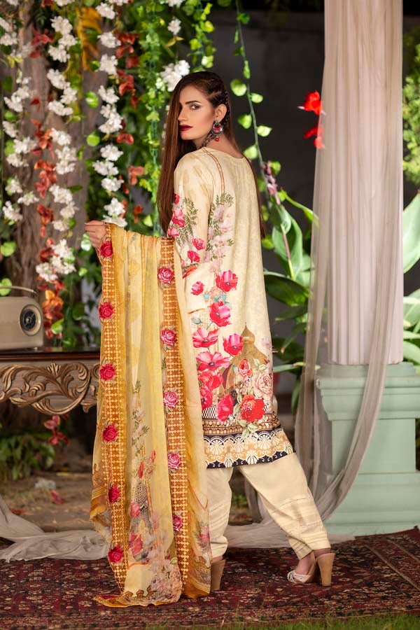 Viridis - Digital Printed & Embroidered Linen 3PC - Image 2