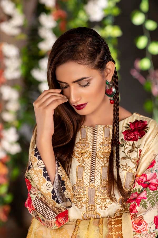 Viridis - Digital Printed & Embroidered Linen 3PC - Image 3