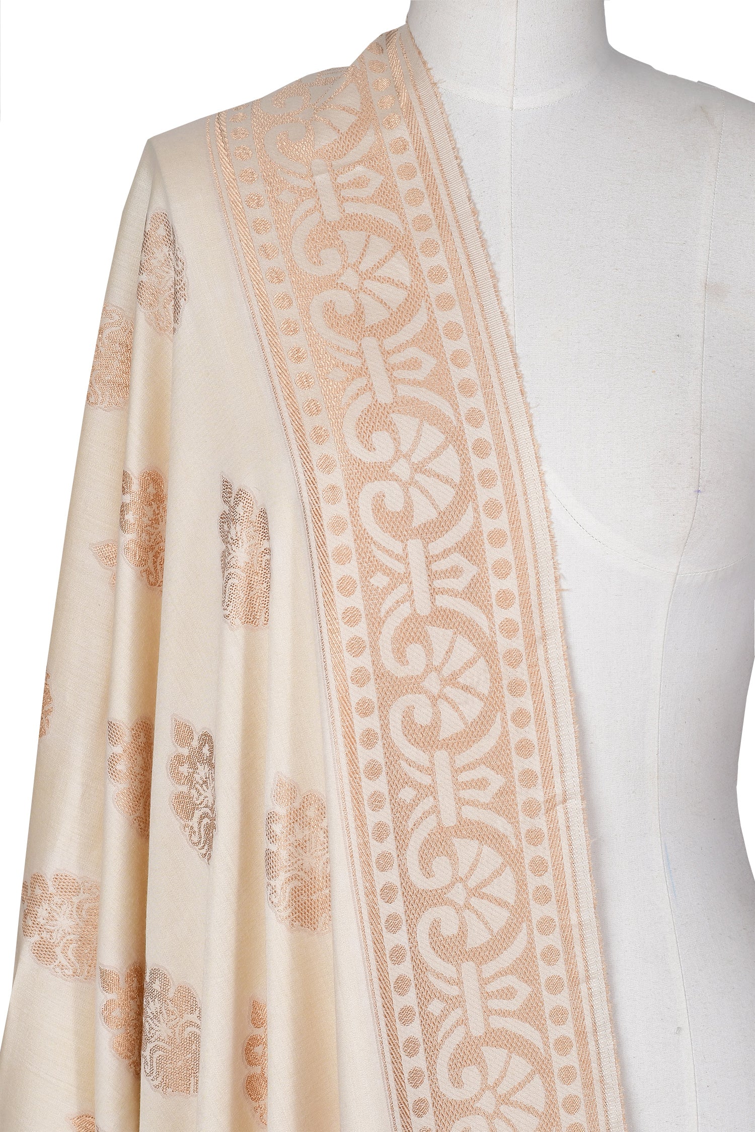 Viscose Jacquard Dupatta - Light Brown - Image 2