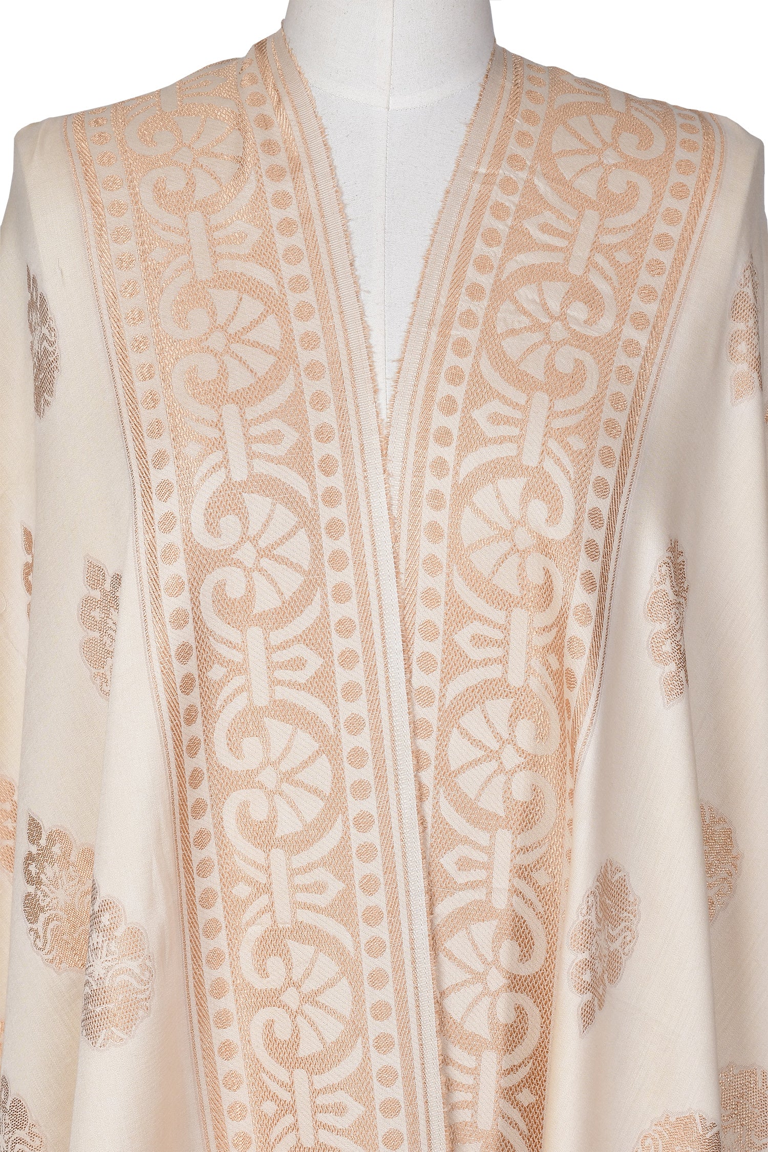 Viscose Jacquard Dupatta - Light Brown - Image 3
