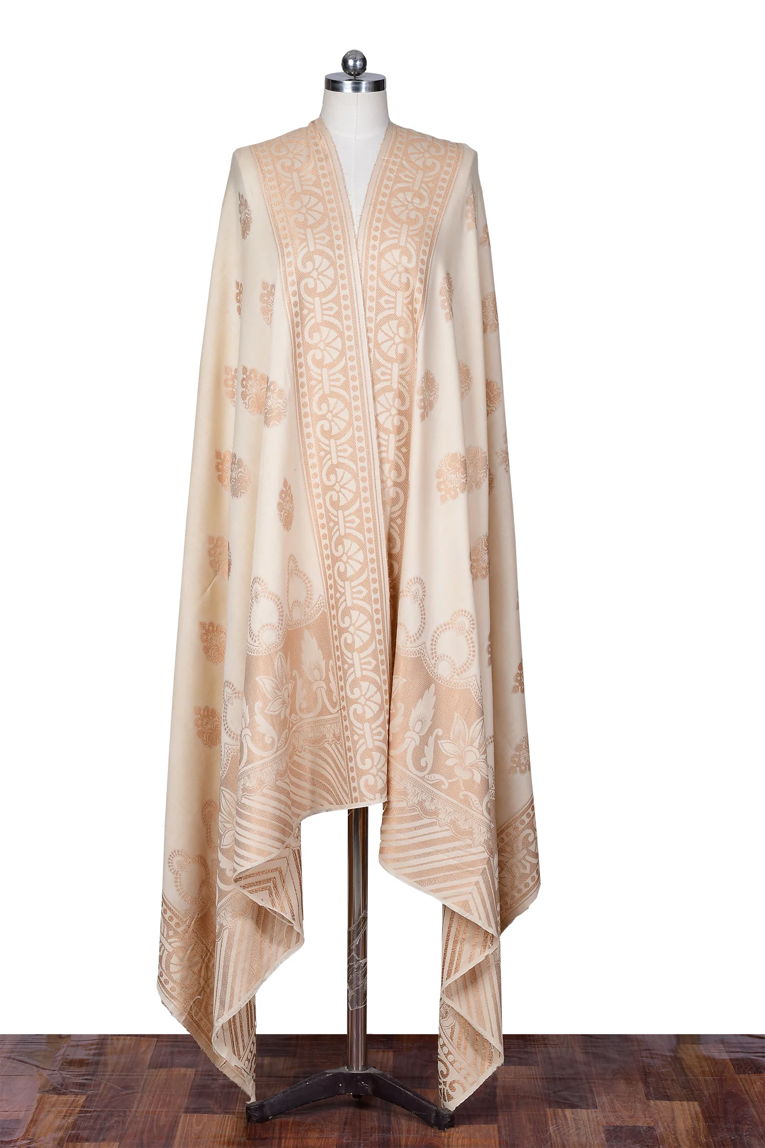 Viscose Jacquard Dupatta - Light Brown - Image 4