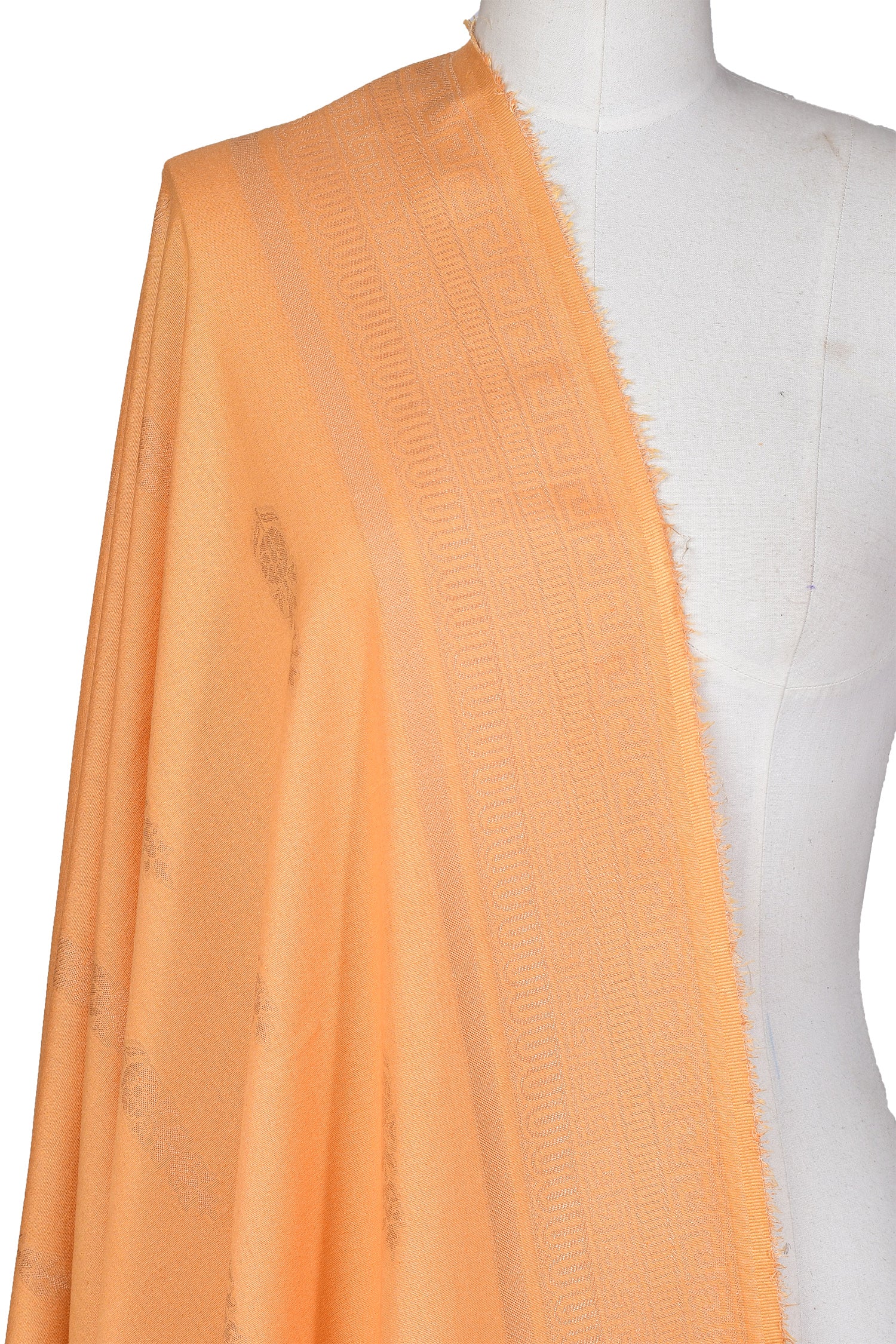 Viscose Jacquard Dupatta - Smooth Orange - Image 2