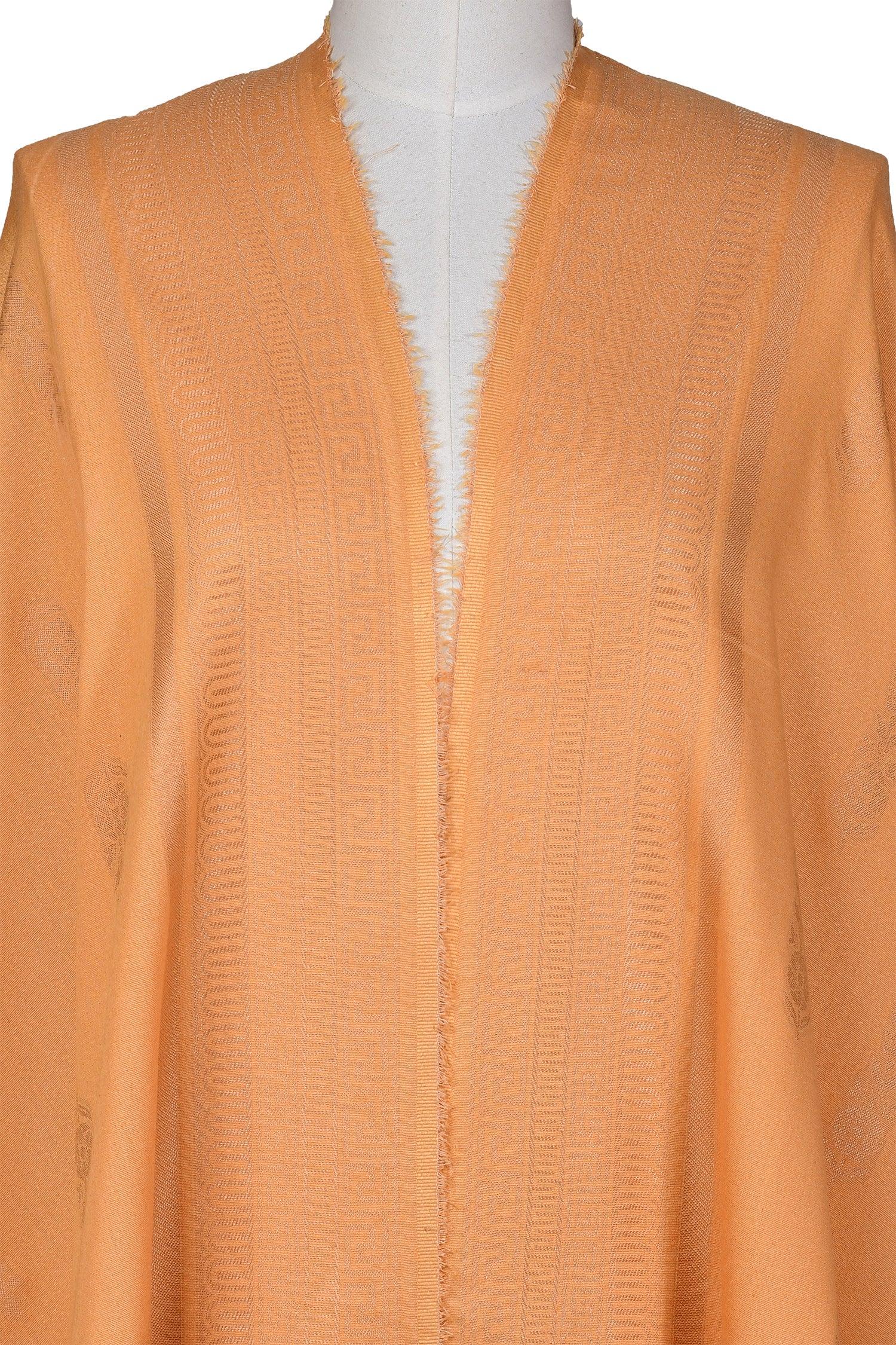 Viscose Jacquard Dupatta - Smooth Orange - Image 3