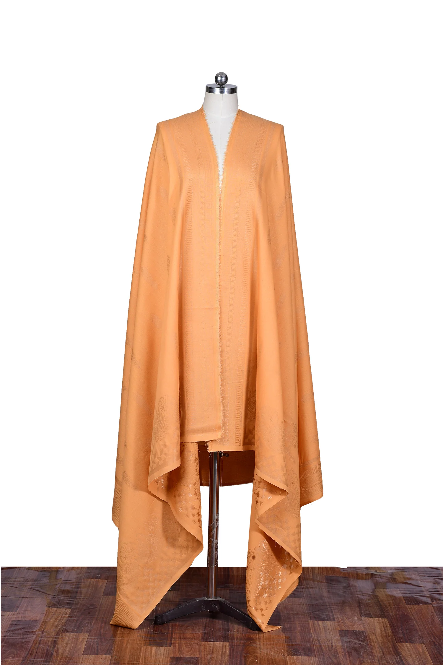 Viscose Jacquard Dupatta - Smooth Orange - Image 4