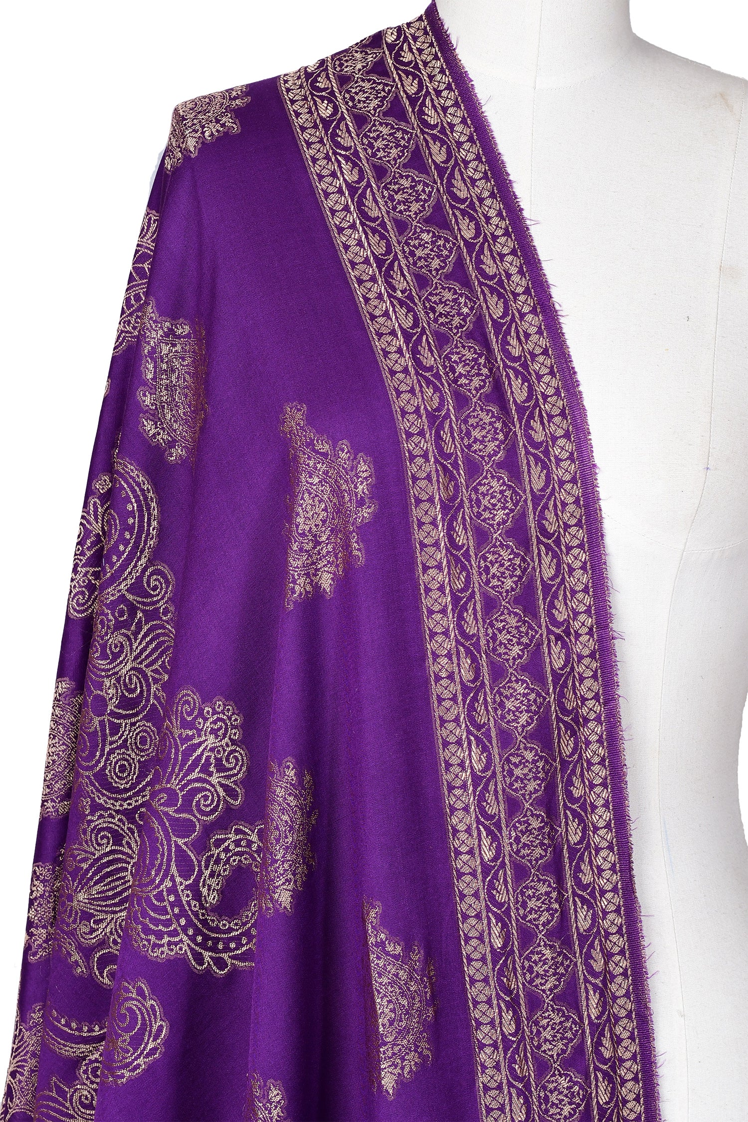 Viscose Jacquard Dupatta - Thin Purple - Image 2