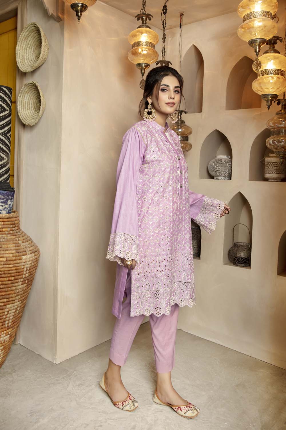 We Peep - Embroidered Chikankari Stitched Kurti - Image 2