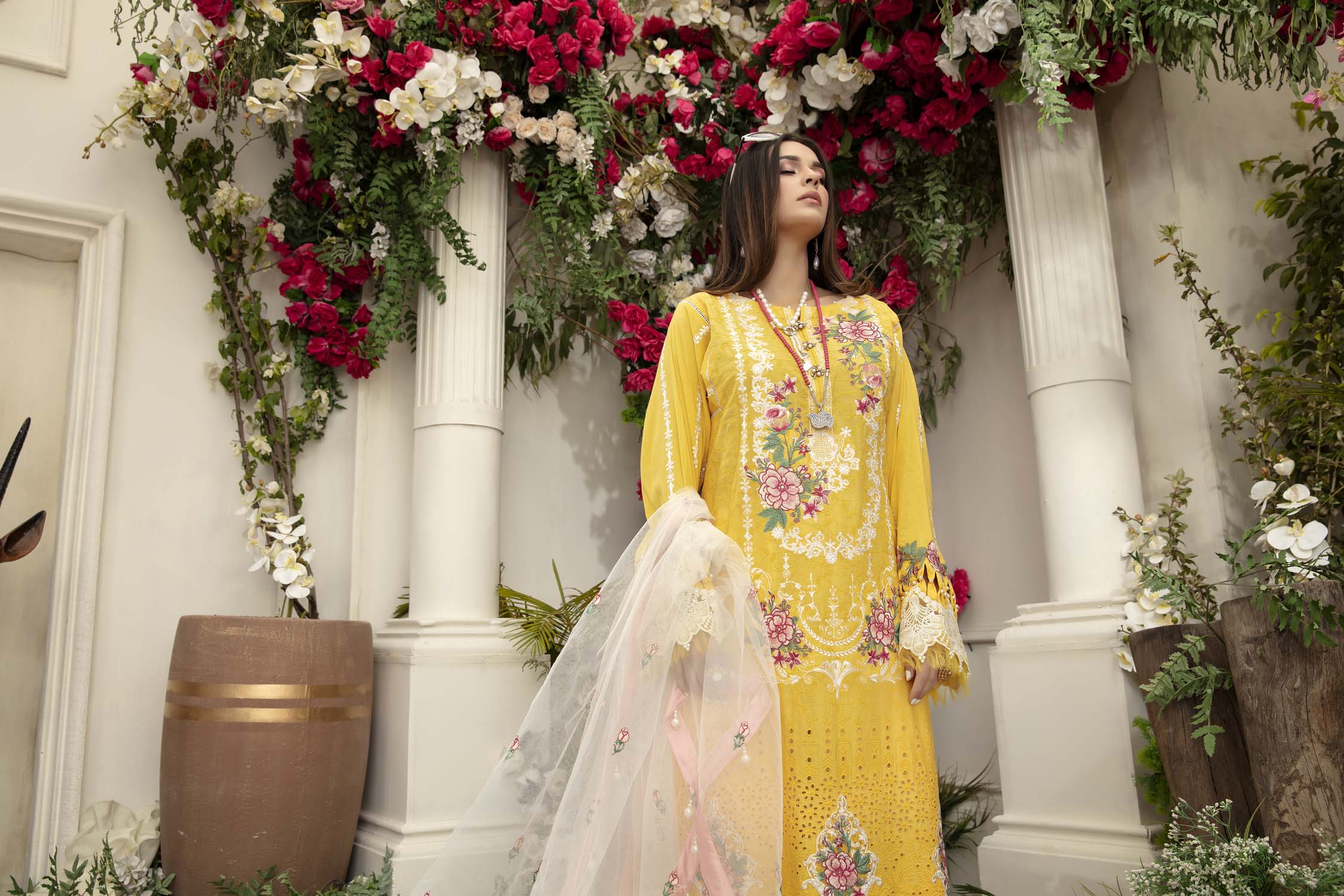 Xanthic - Schiffli Embroidered Lawn (3PC) - Image 3