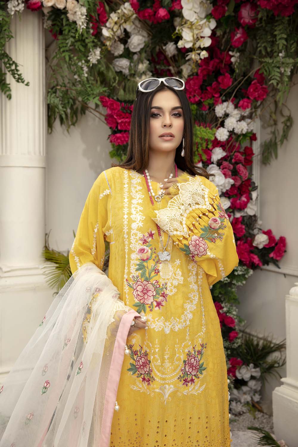 Xanthic - Schiffli Embroidered Lawn (3PC) - Image 6