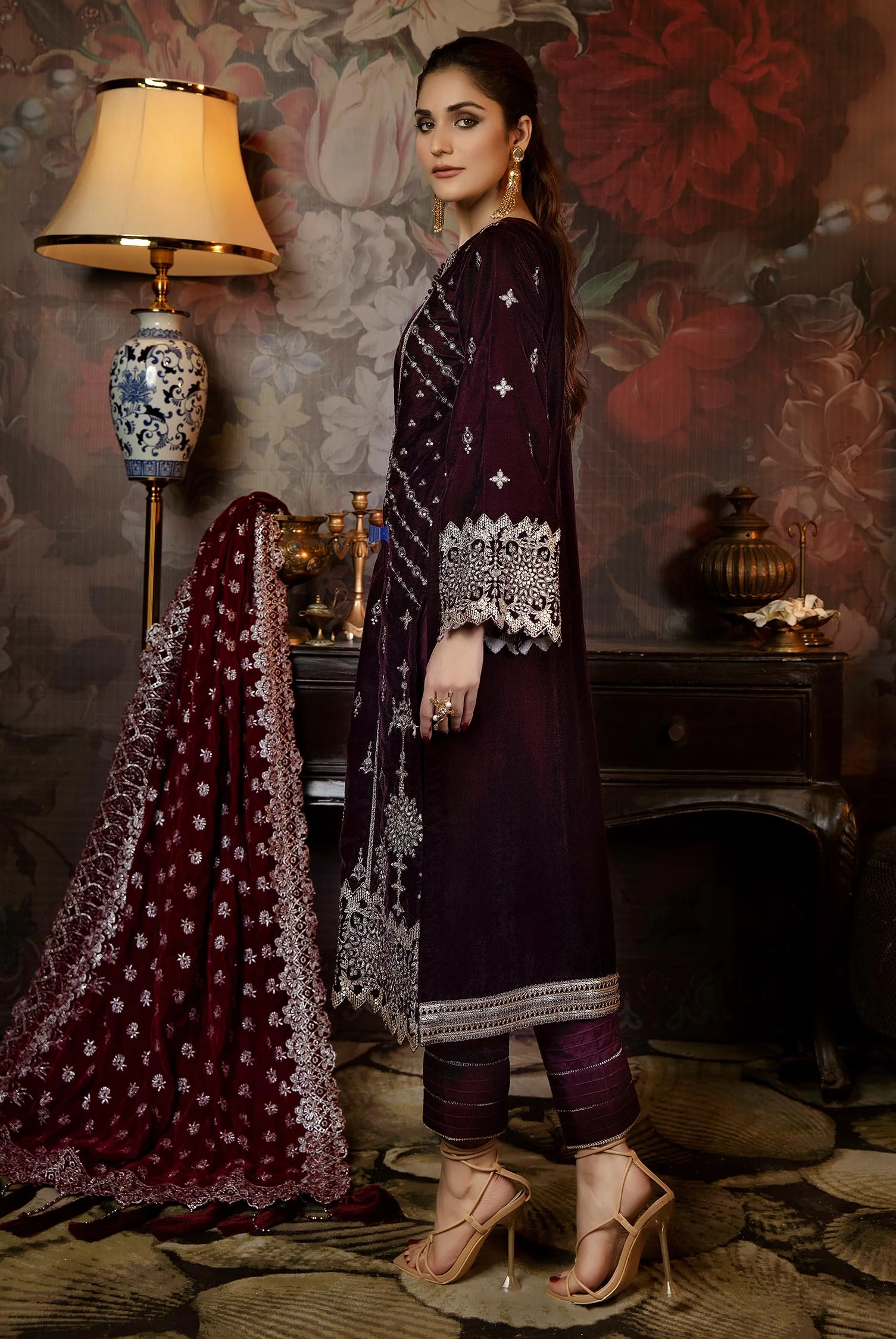 Xylia - Embroidered Velvet 2PC Stitched - Image 2