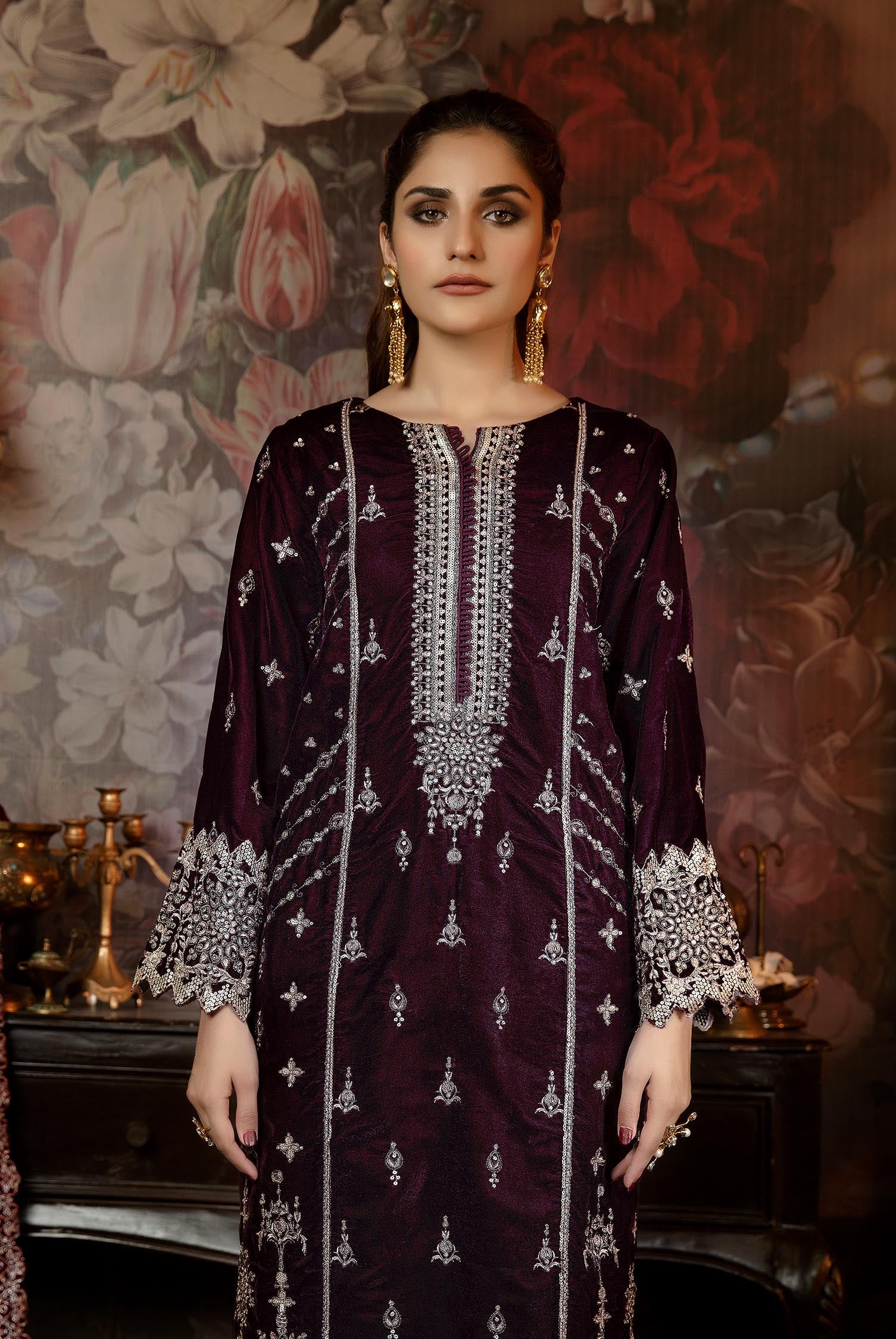 Xylia - Embroidered Velvet 2PC Stitched - Image 3